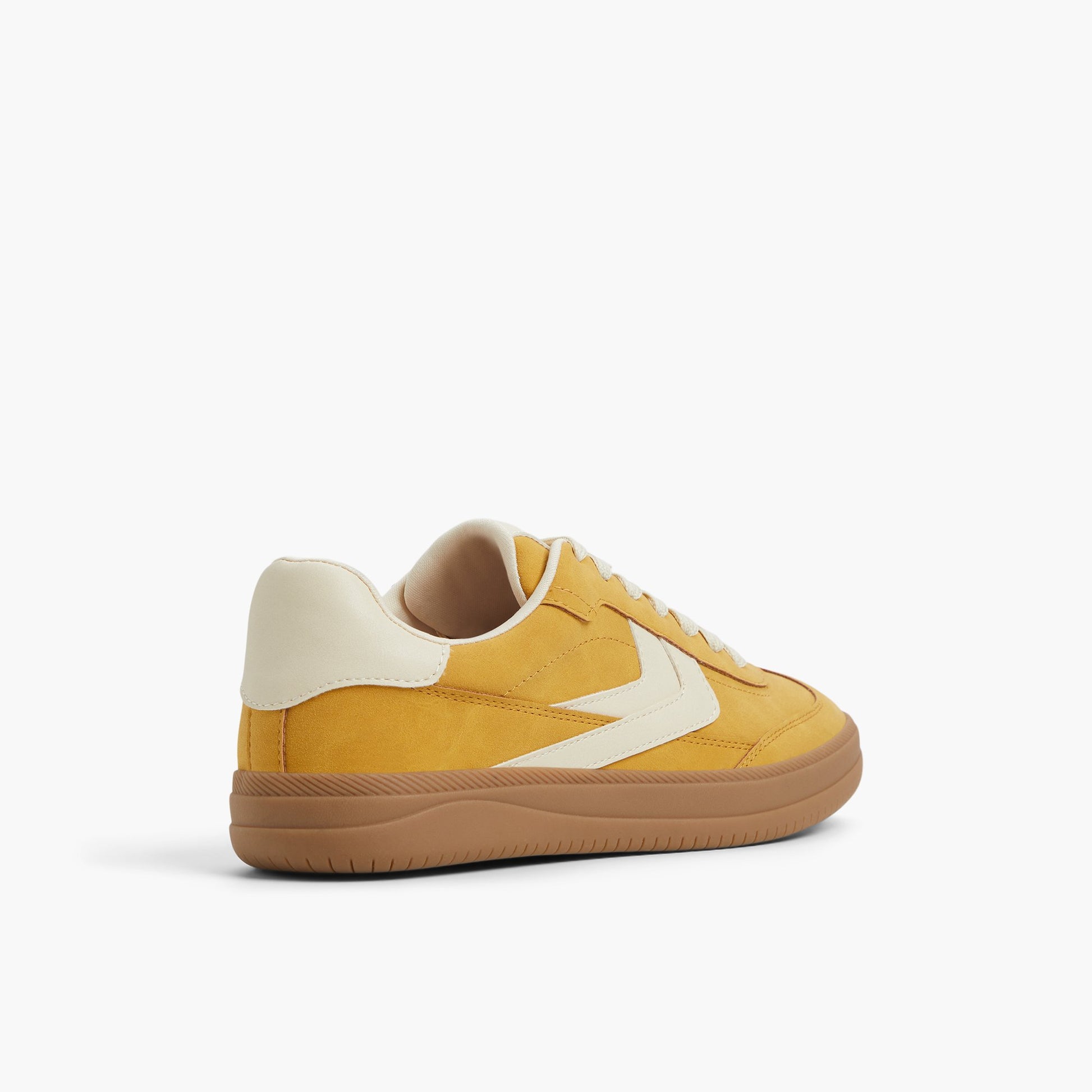 Three-quarter angle of Dark yellow Salome Cup Sole Sneakers's back side