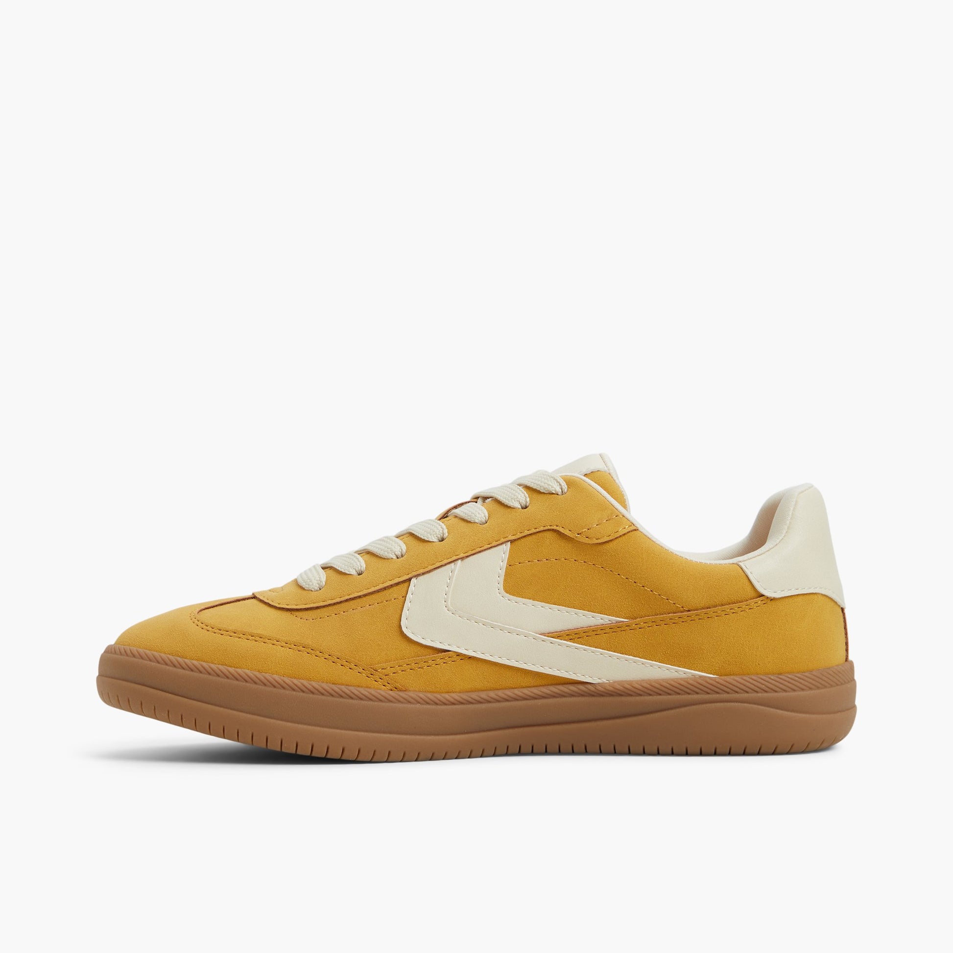 Side view of Dark yellow Salome Cup Sole Sneakers