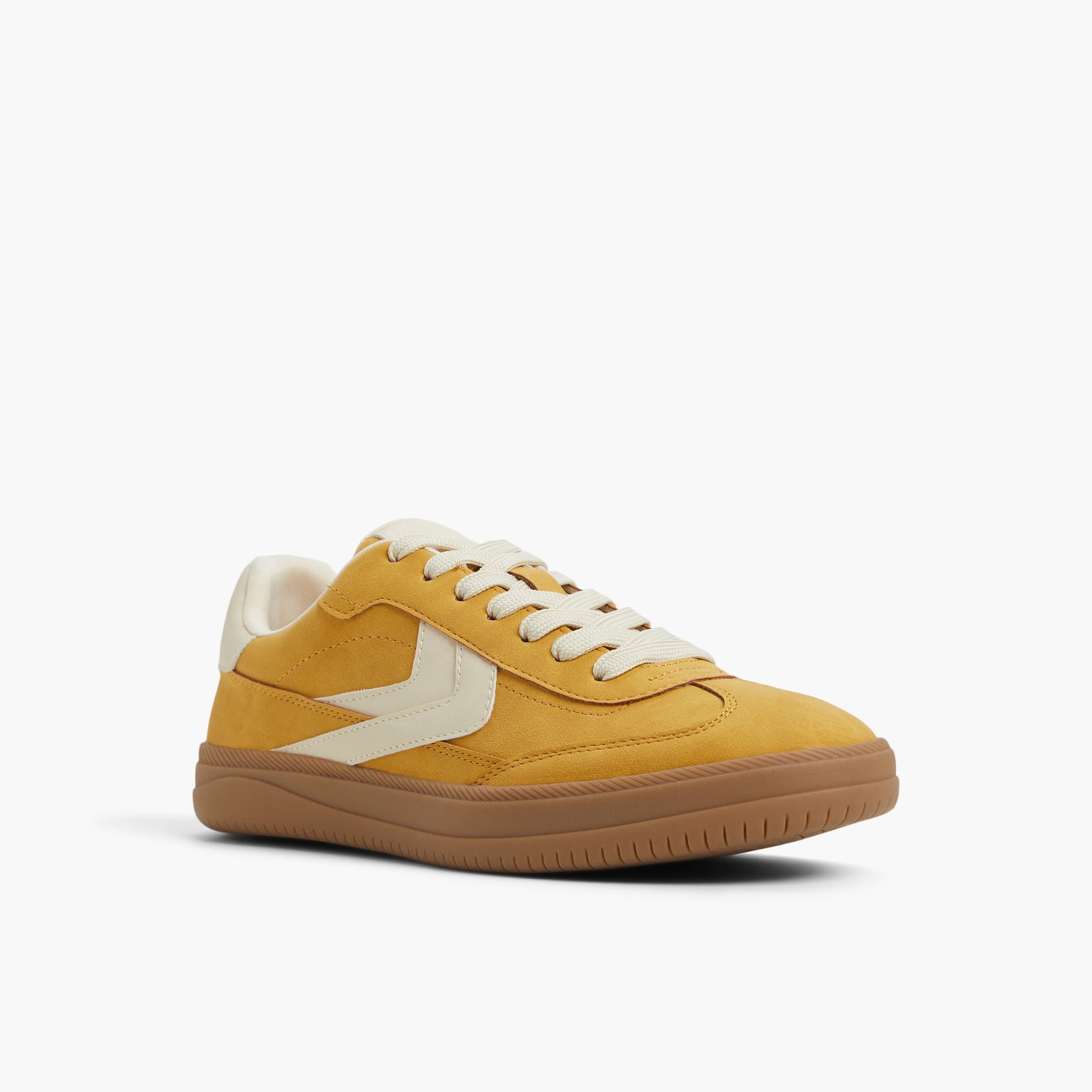 Three-quarter angle of Dark yellow Salome Cup Sole Sneakers's front side
