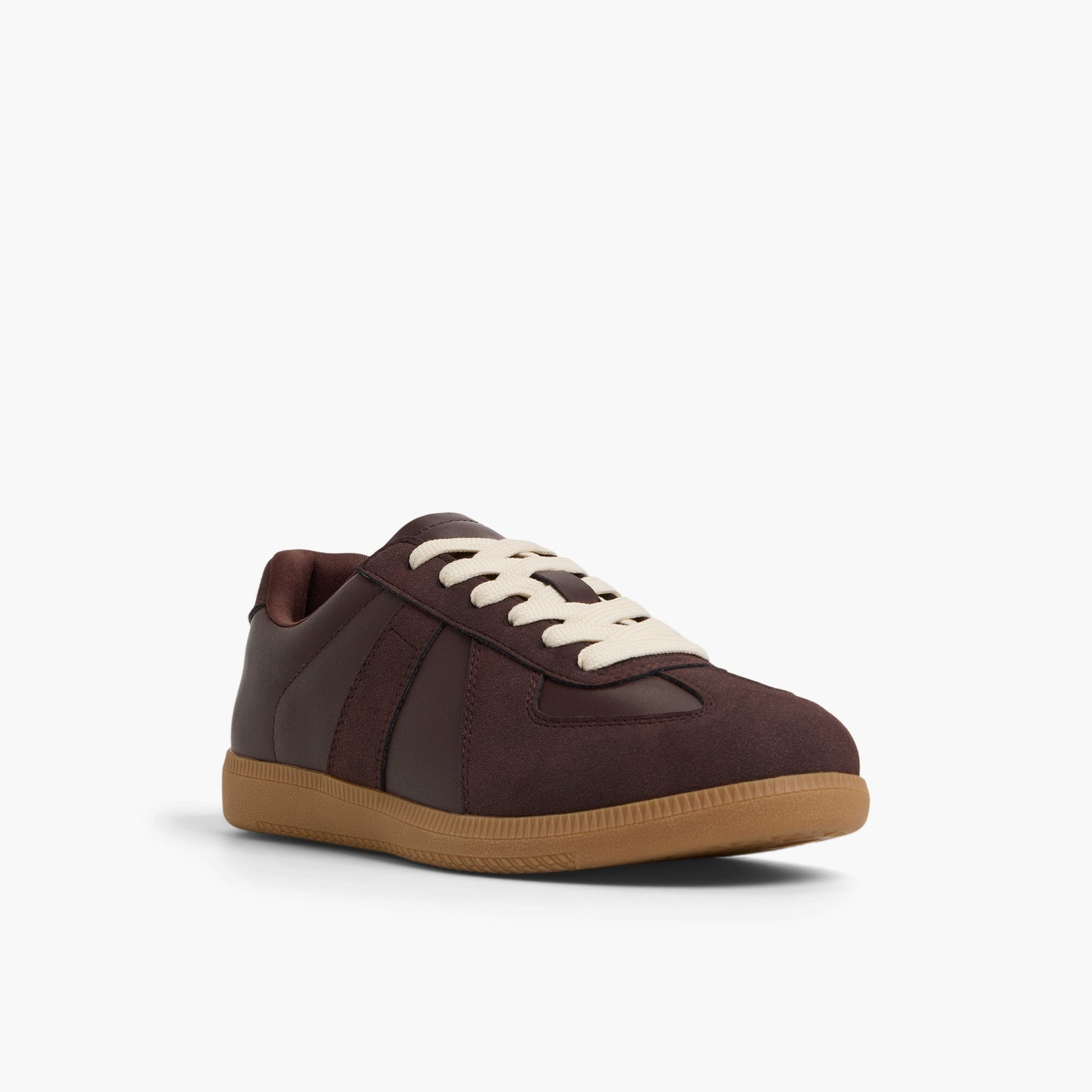 Three-quarter angle of Dark Purple Tenora Low-Top Sneakers's front side