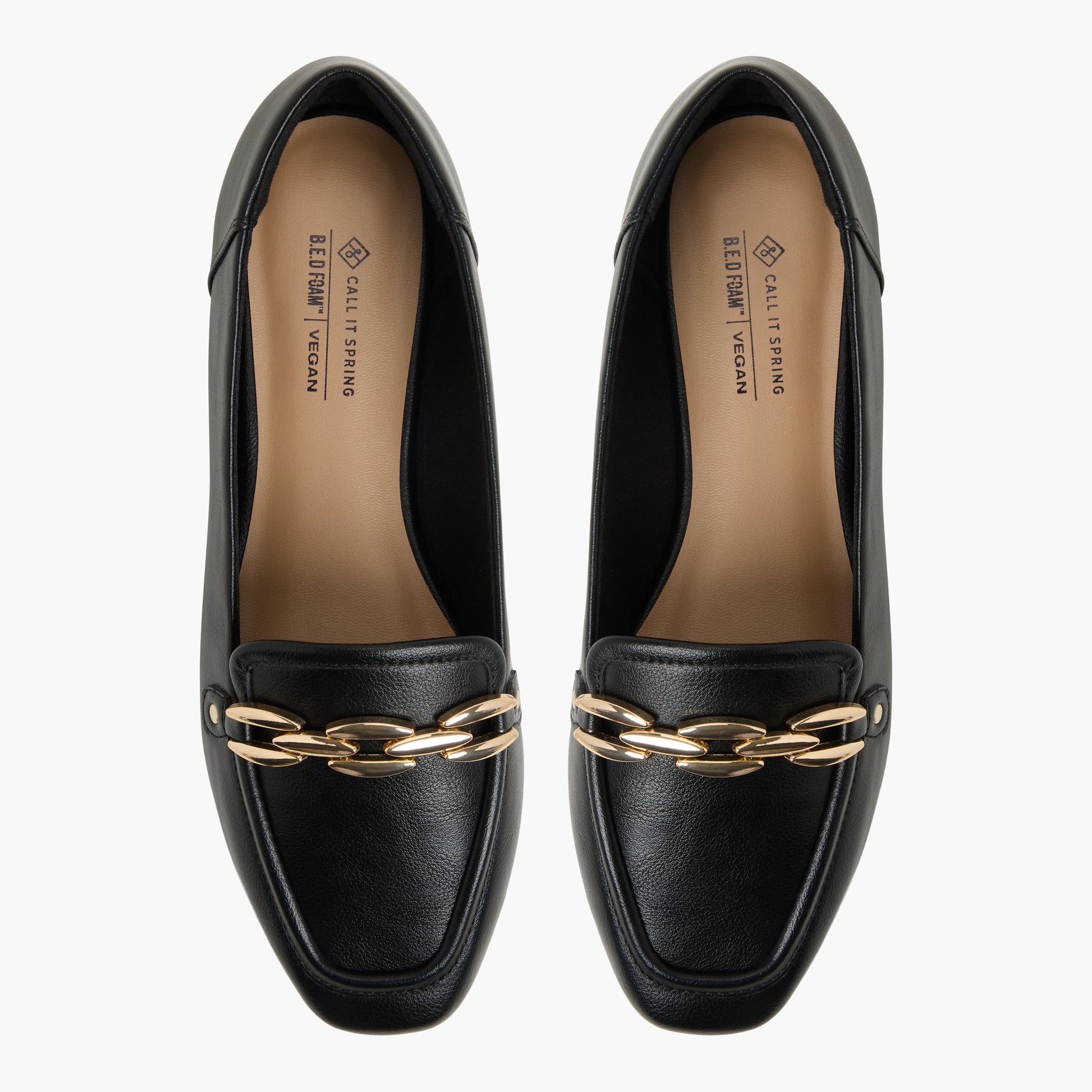 Top-down view of the Black Parvi Loafers