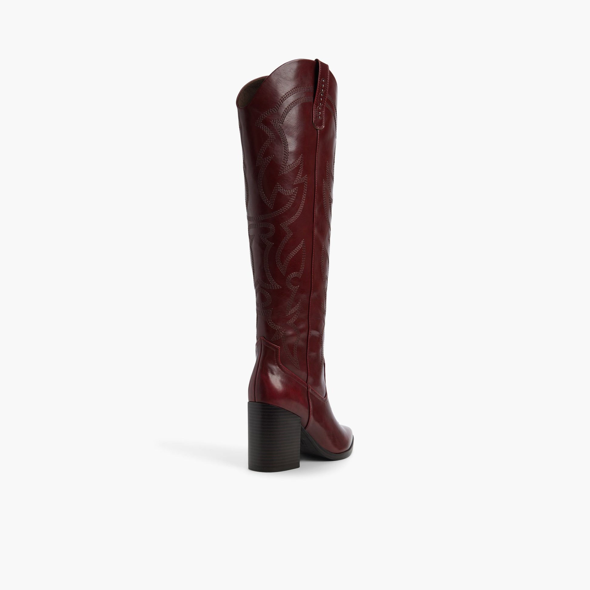 Three-quarter angle of Other Red Beauu Western Knee High Boots's back side