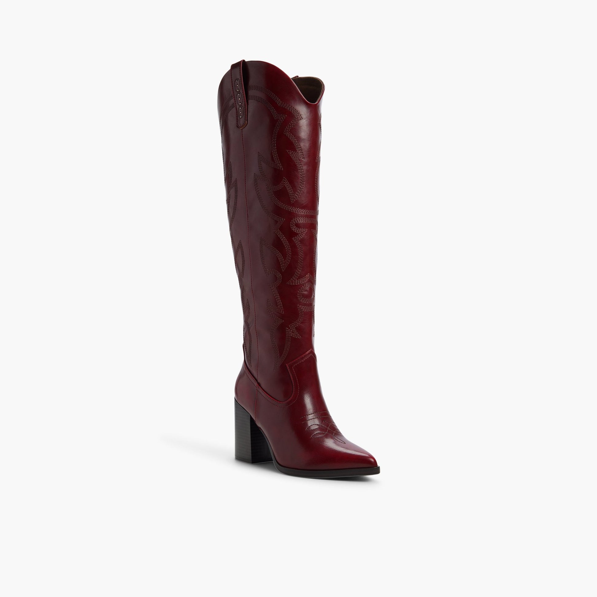 Three-quarter angle of Other Red Beauu Western Knee High Boots's front side