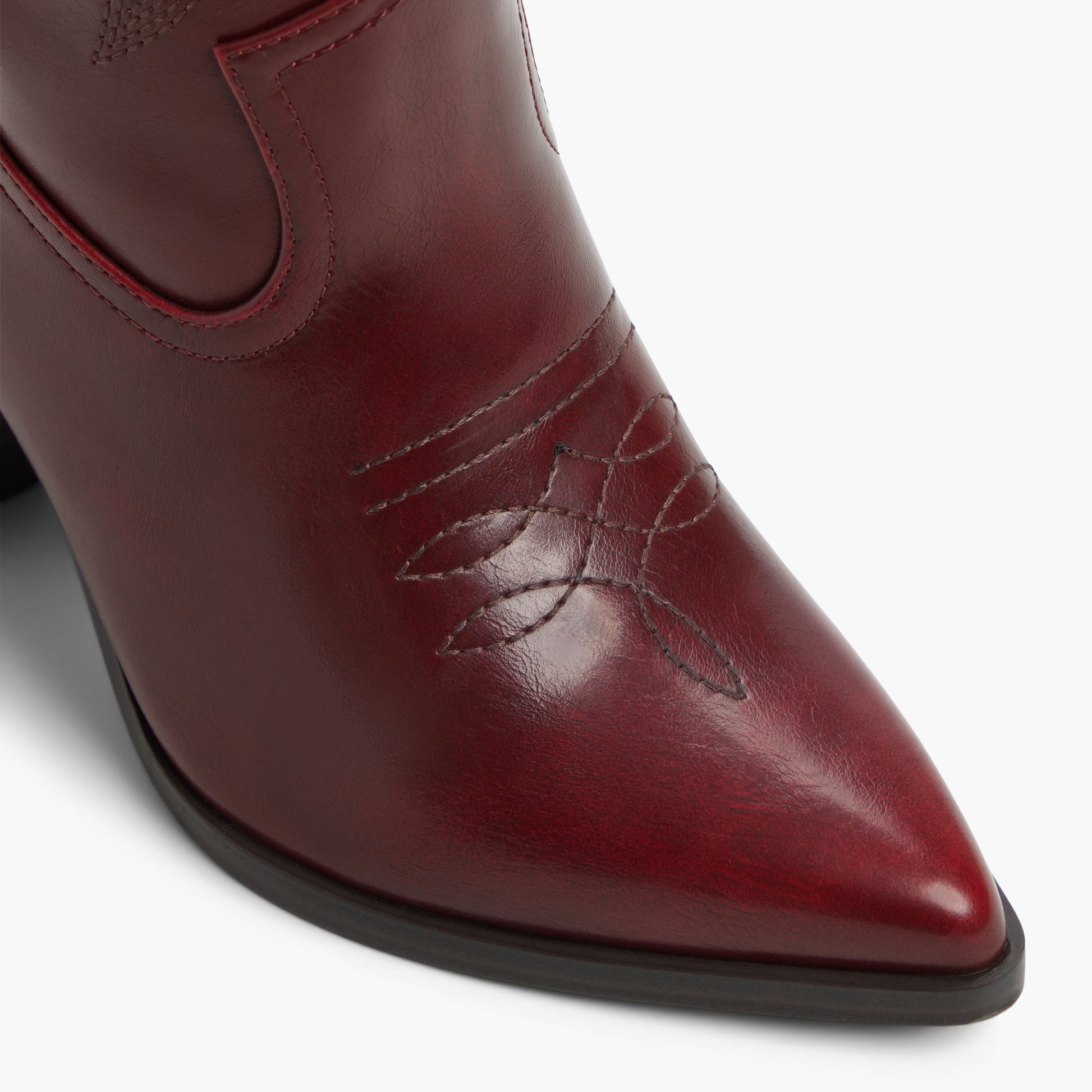 Close-up of the Other Red Beauu Western Knee High Boots