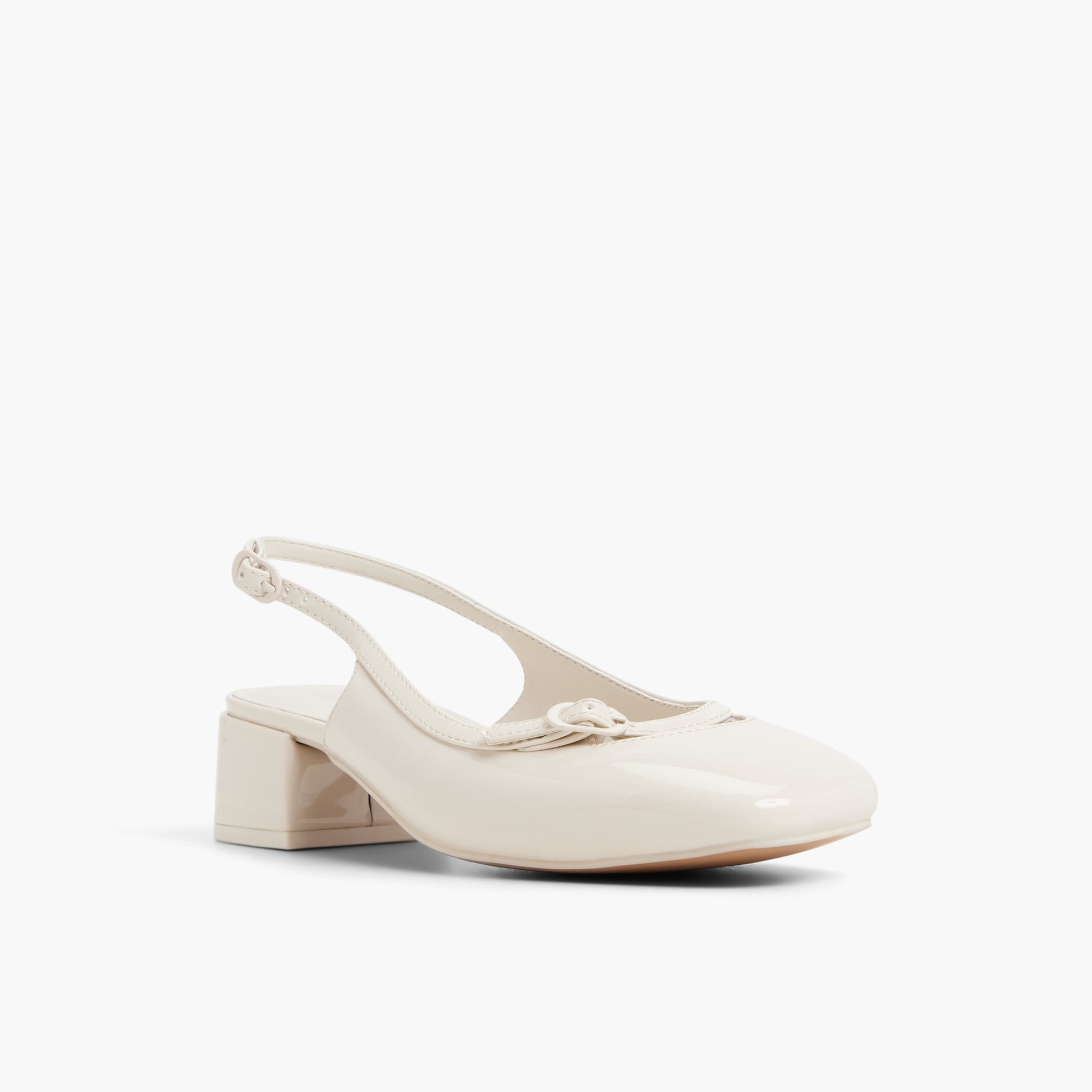 Three-quarter angle of Ice Harperrr Slingback Block Heels's front side