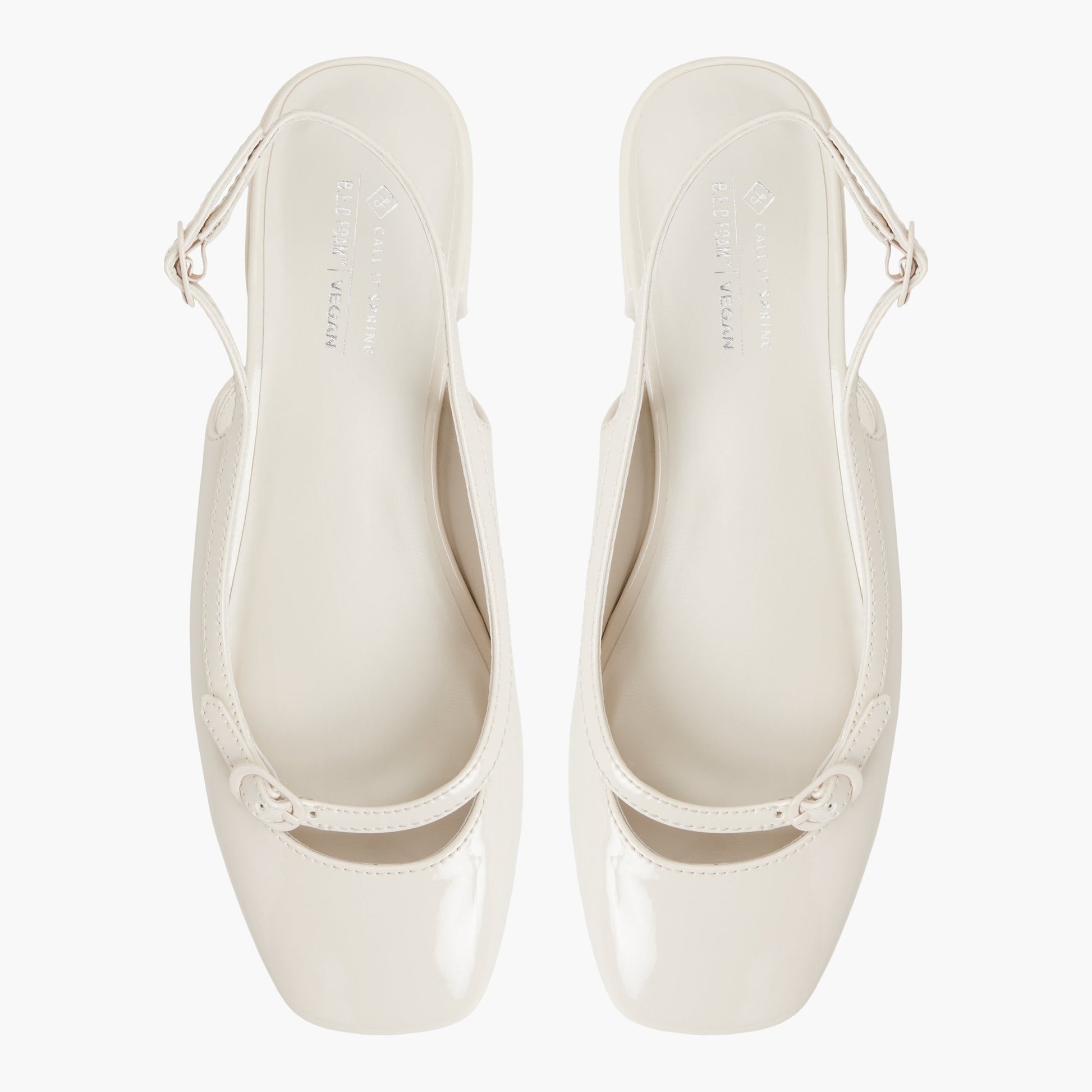 Top-down view of the Ice Harperrr Slingback Block Heels