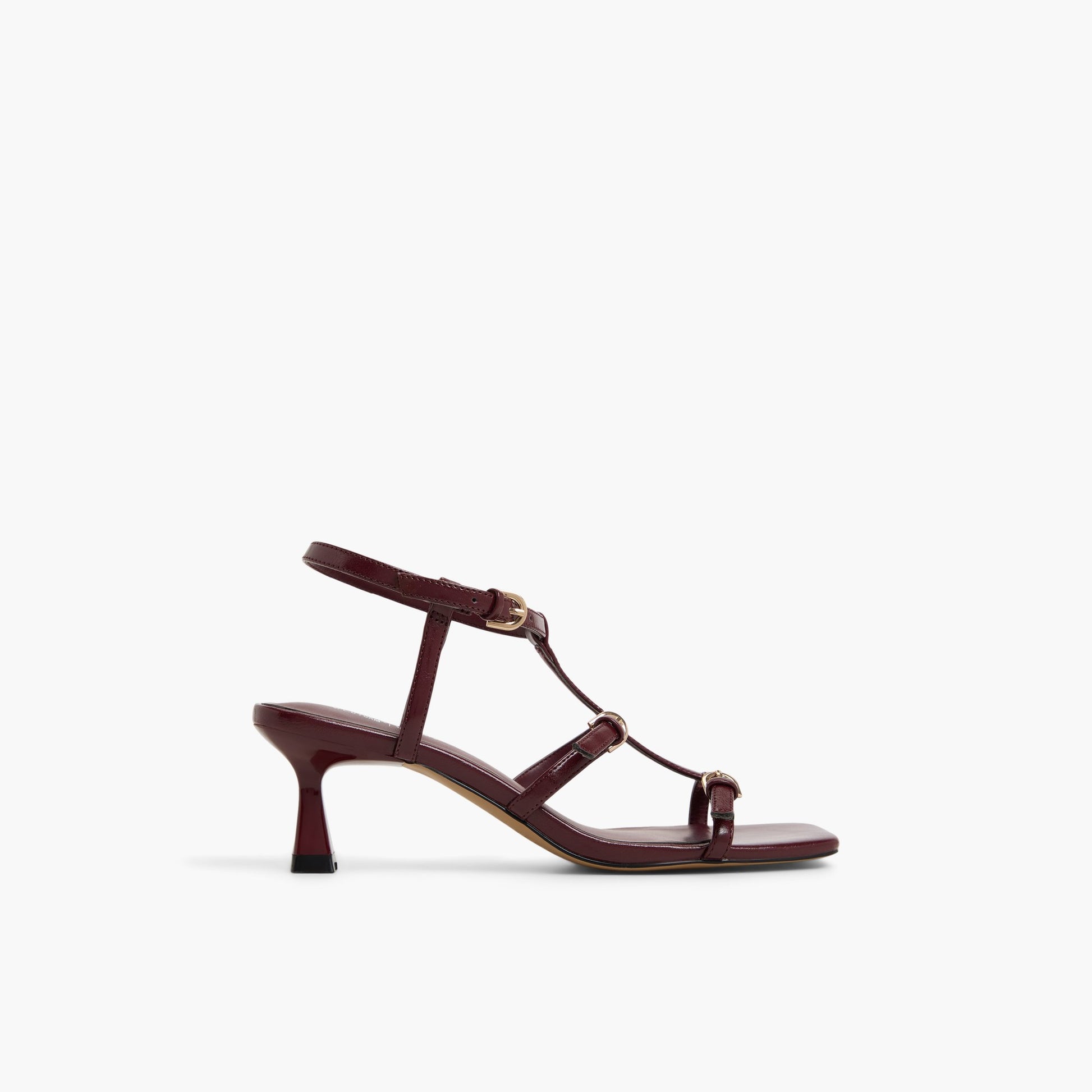 Main View of Bordo Saphiraa T-Bar Kitten Heel Sandals for Womens