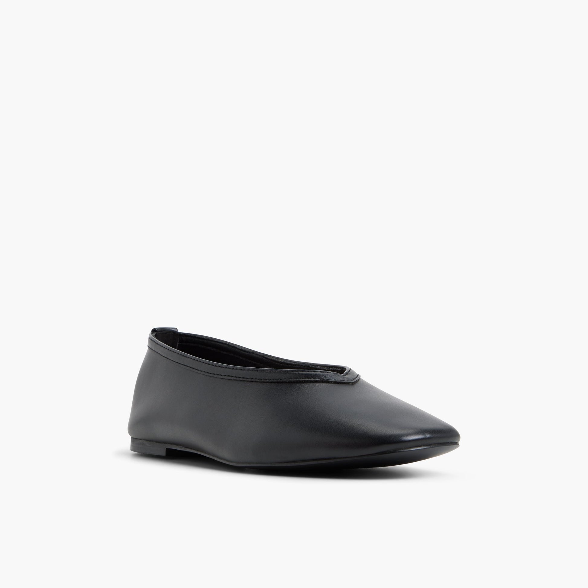 Three-quarter angle of Black Eleynora Ballerinas's front side