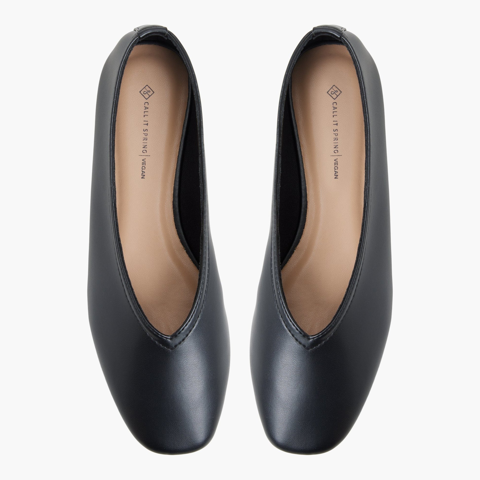 Top-down view of the Black Eleynora Ballerinas