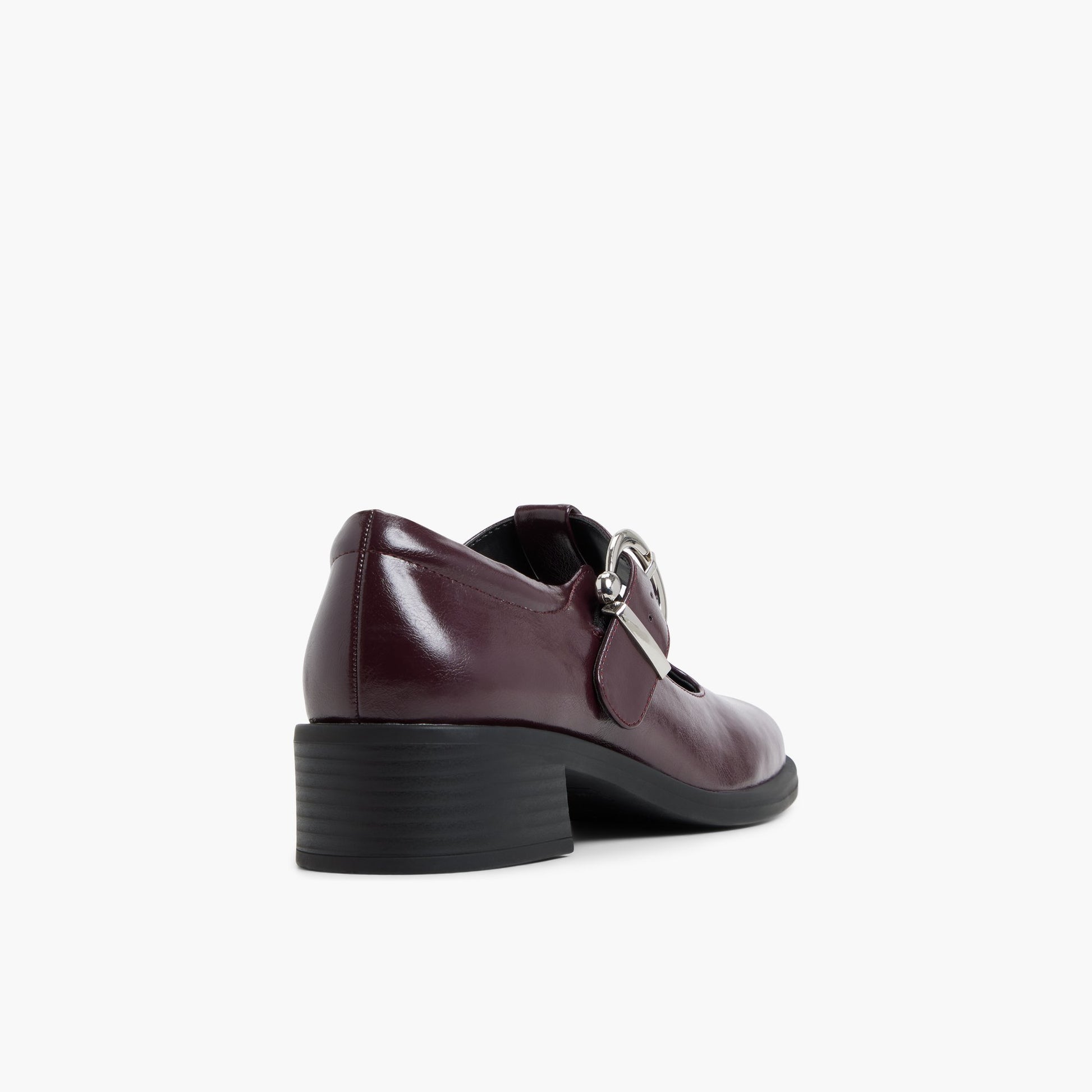 Three-quarter angle of Bordo Prepp T-Bar Mary-Janes's back side
