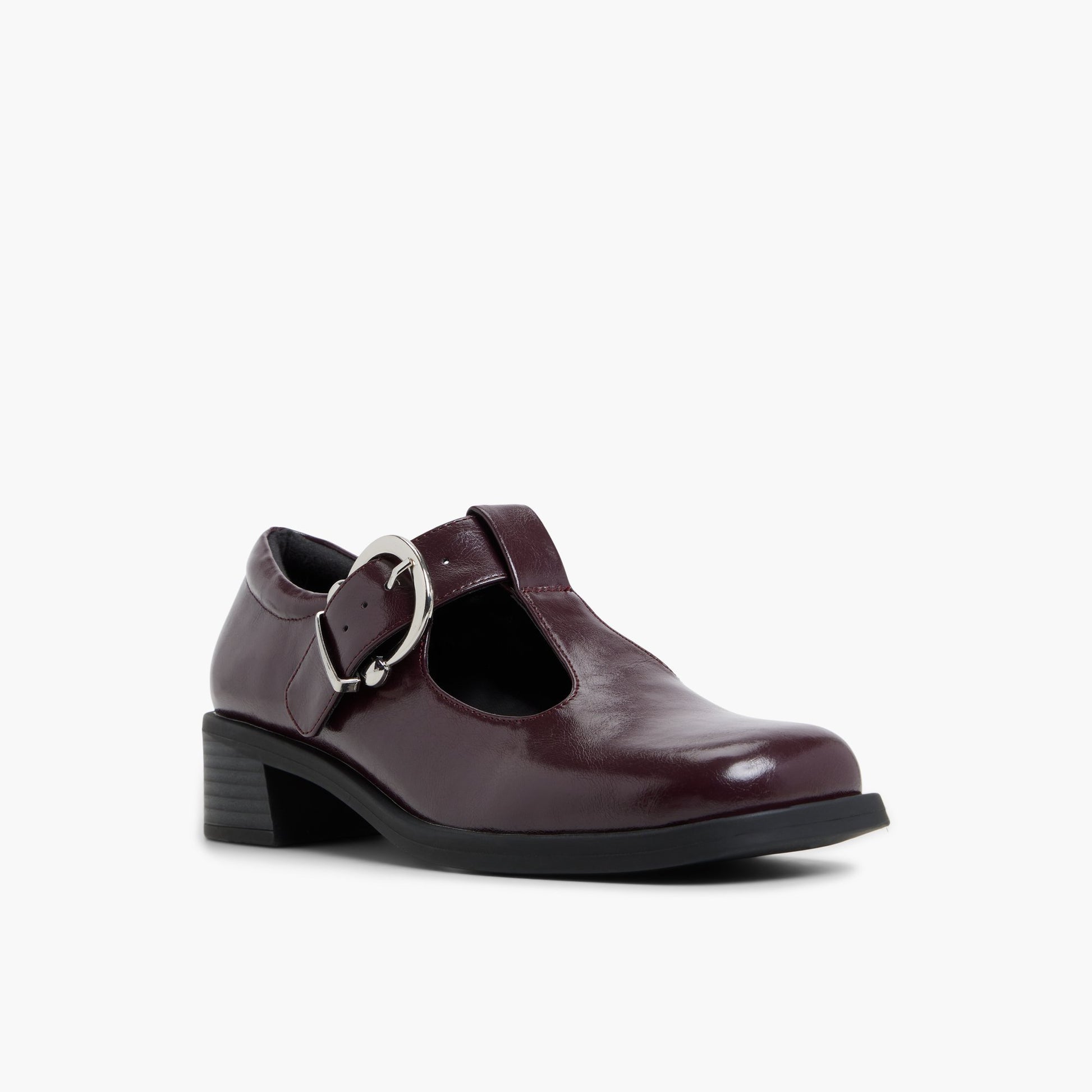 Three-quarter angle of Bordo Prepp T-Bar Mary-Janes's front side
