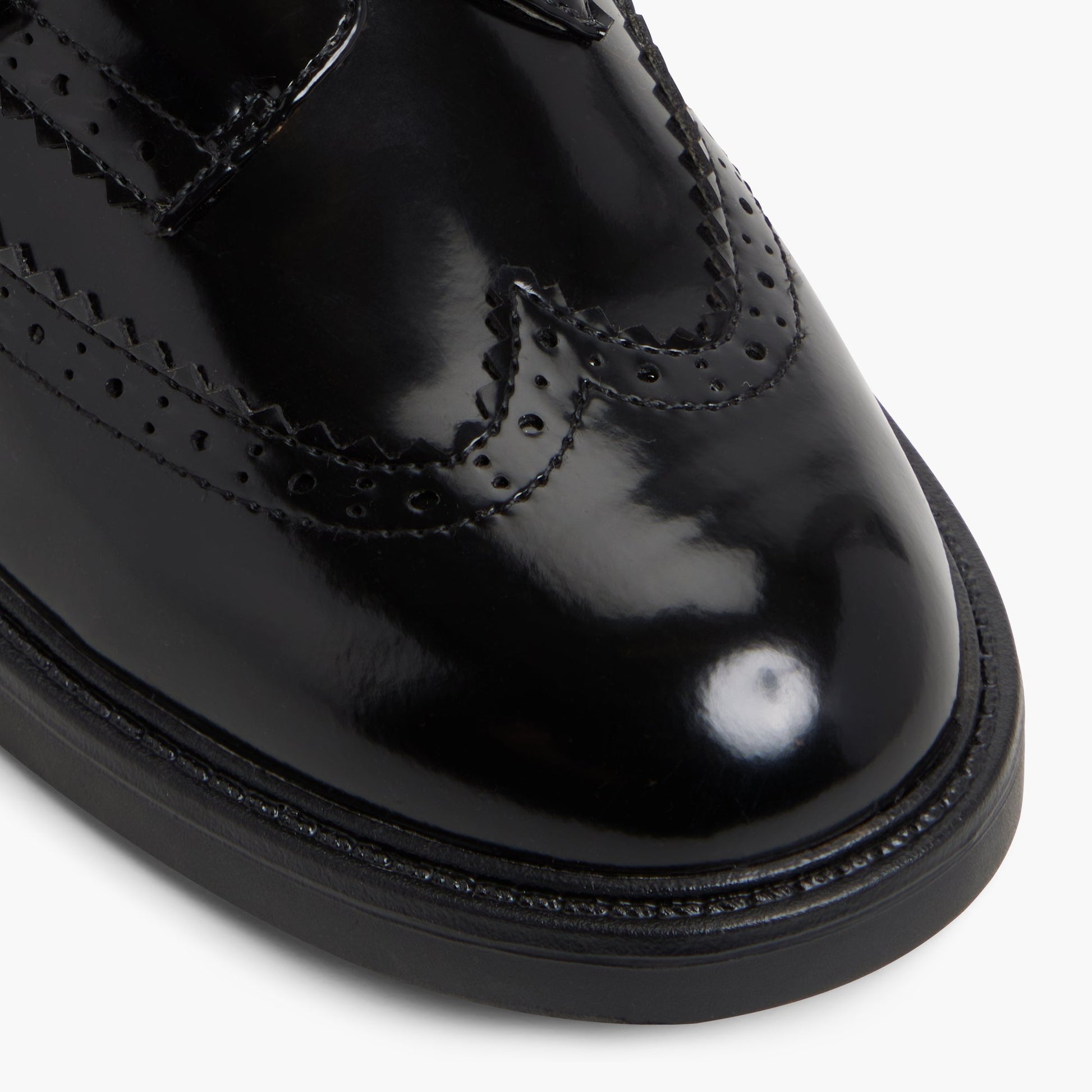 Close-up of the Black Millton Monk Strap Oxfords