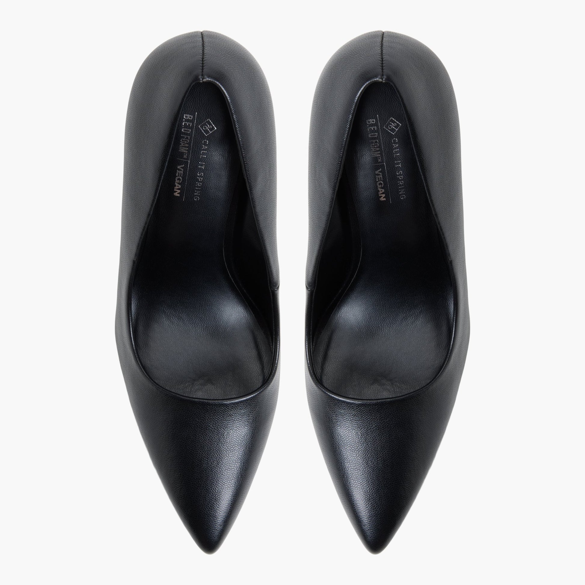 Top-down view of the Black Leeona Pumps
