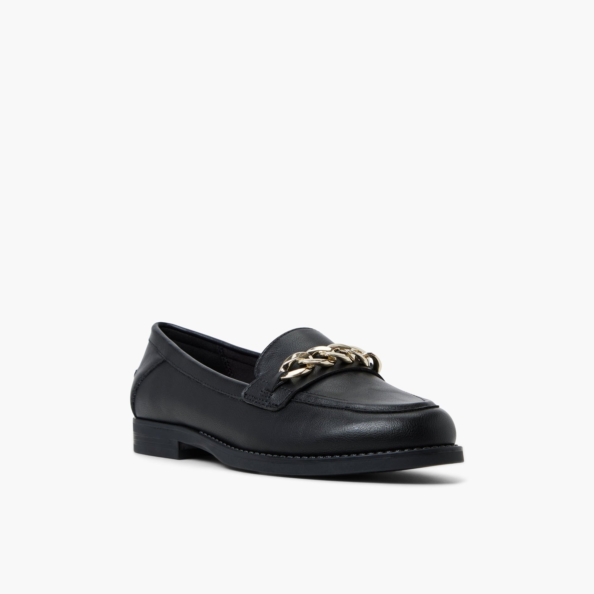 Three-quarter angle of Black Masin Loafers's front side