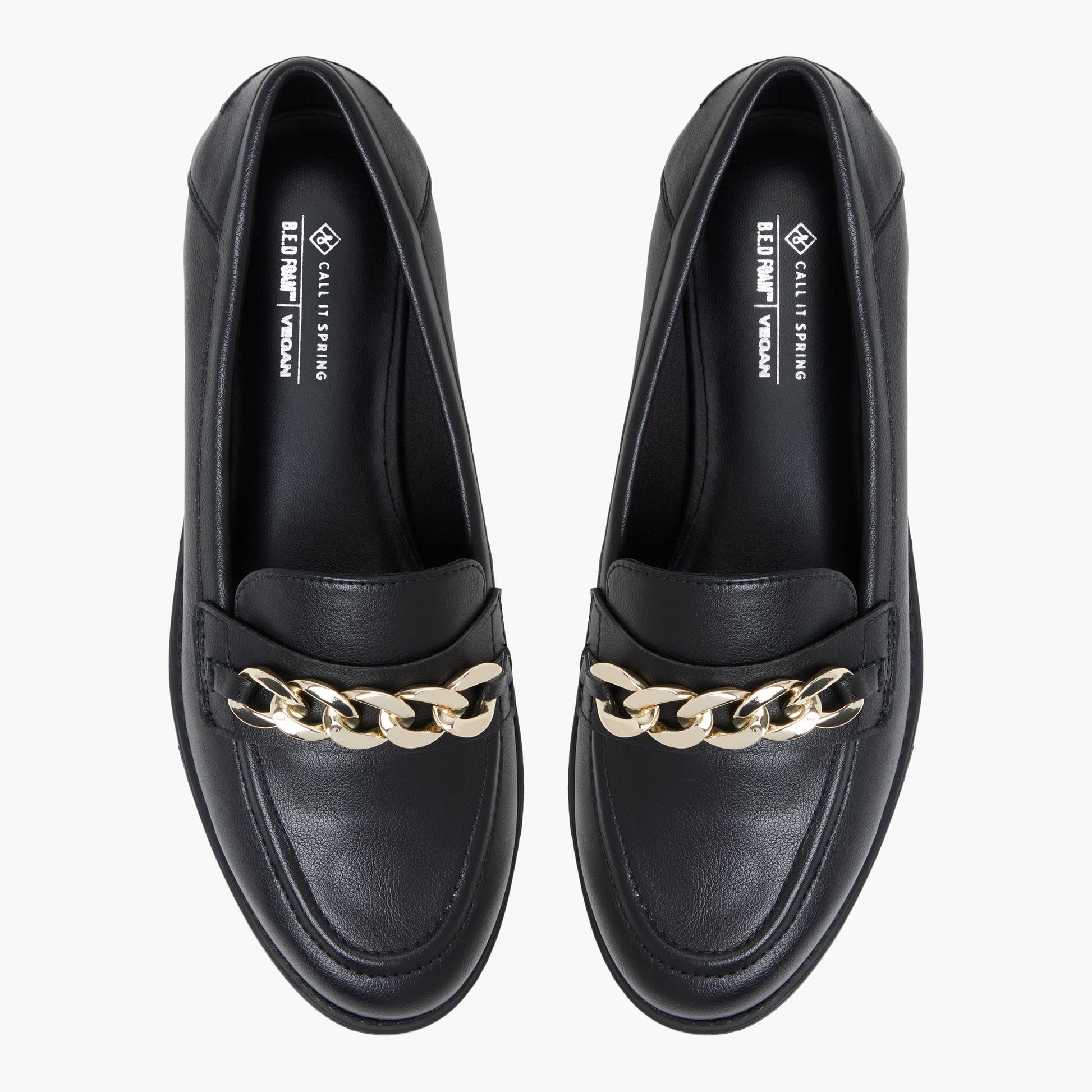 Top-down view of the Black Masin Loafers