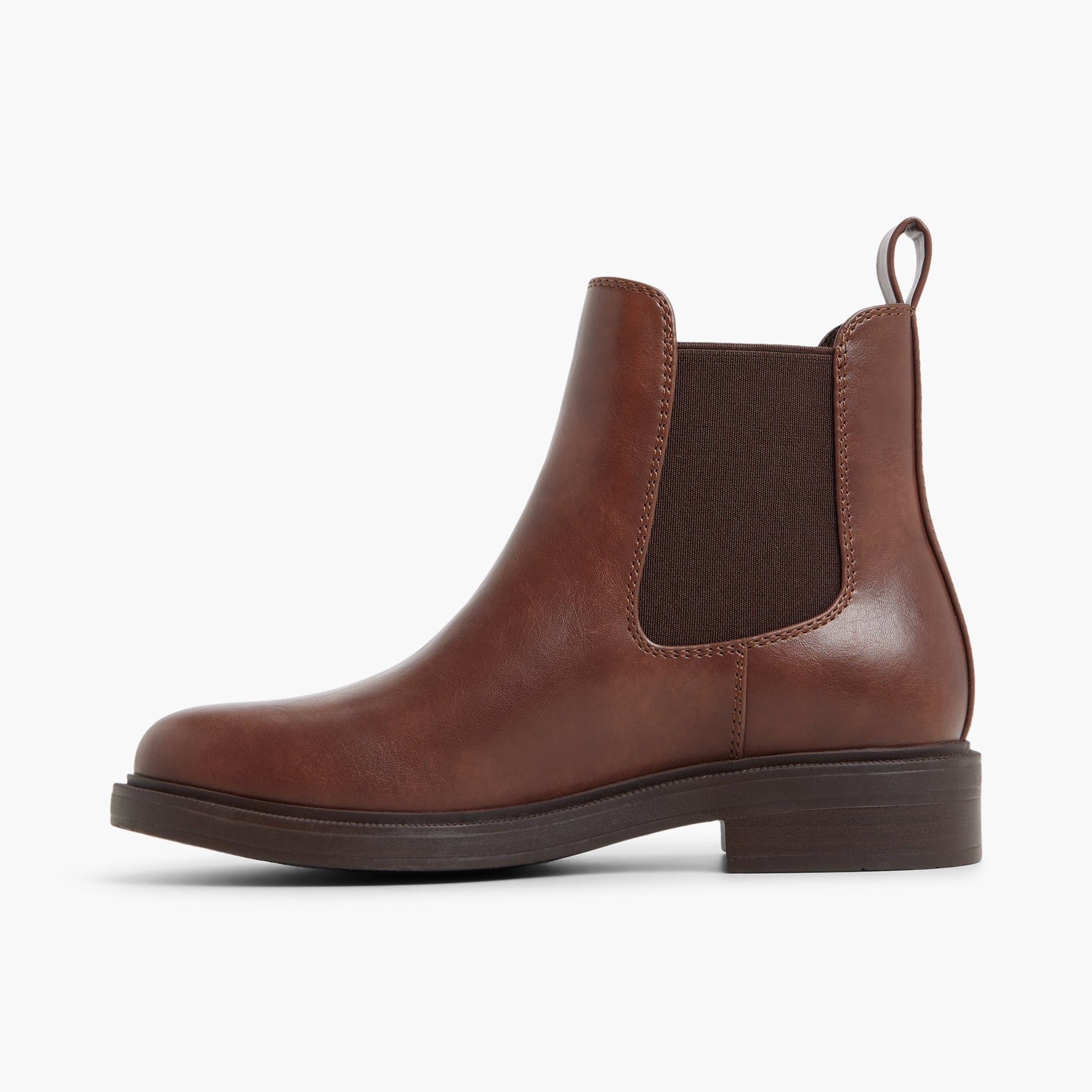 Side view of Medium Brown Caiya Chelsea Boots