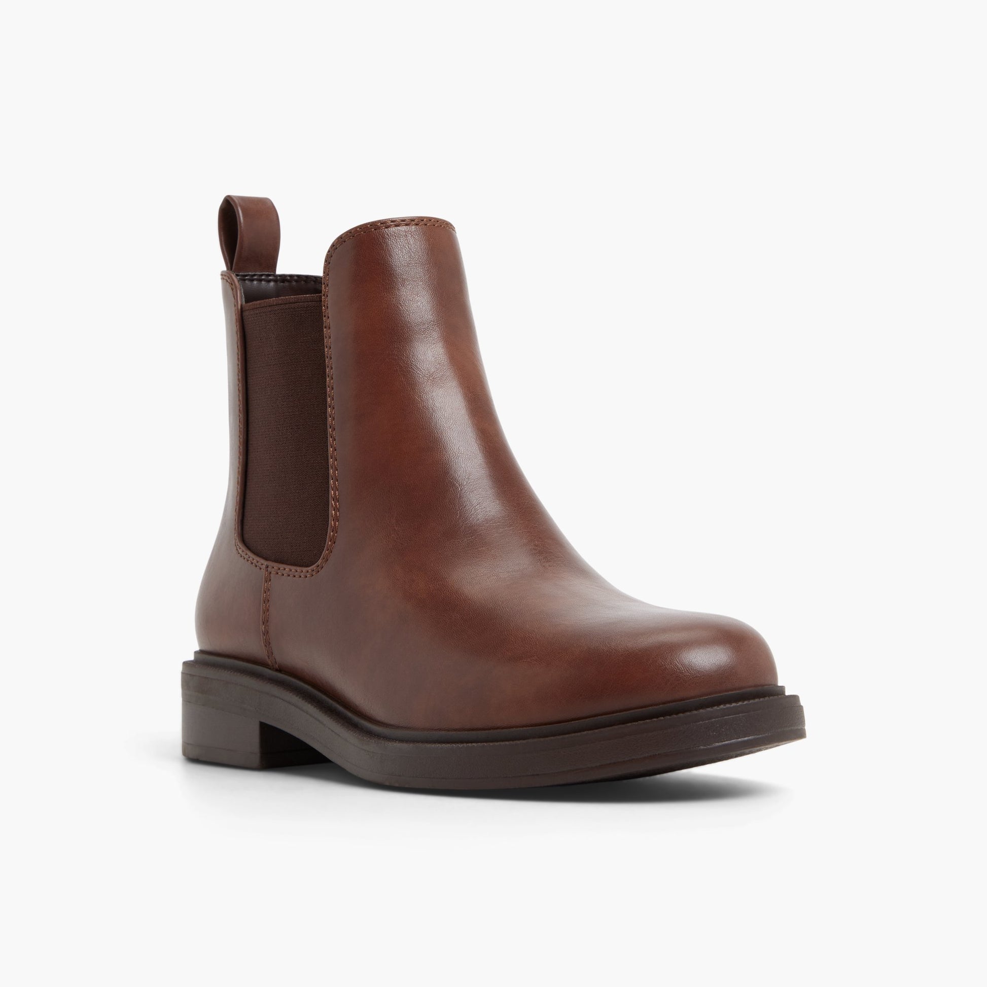 Three-quarter angle of Medium Brown Caiya Chelsea Boots's front side