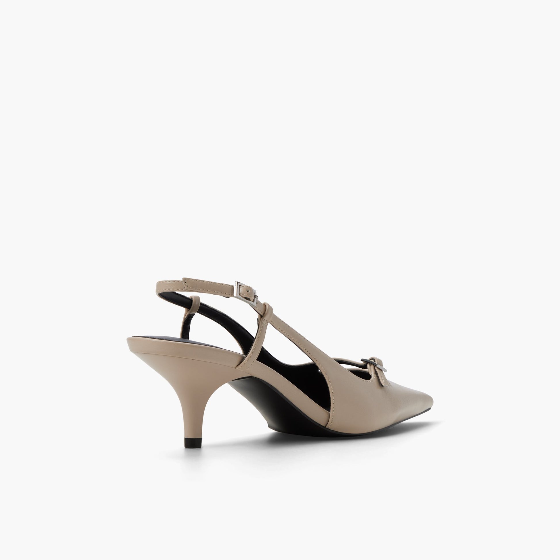 Three-quarter angle of Bone Darlingg Slingback Kitten Heels's back side