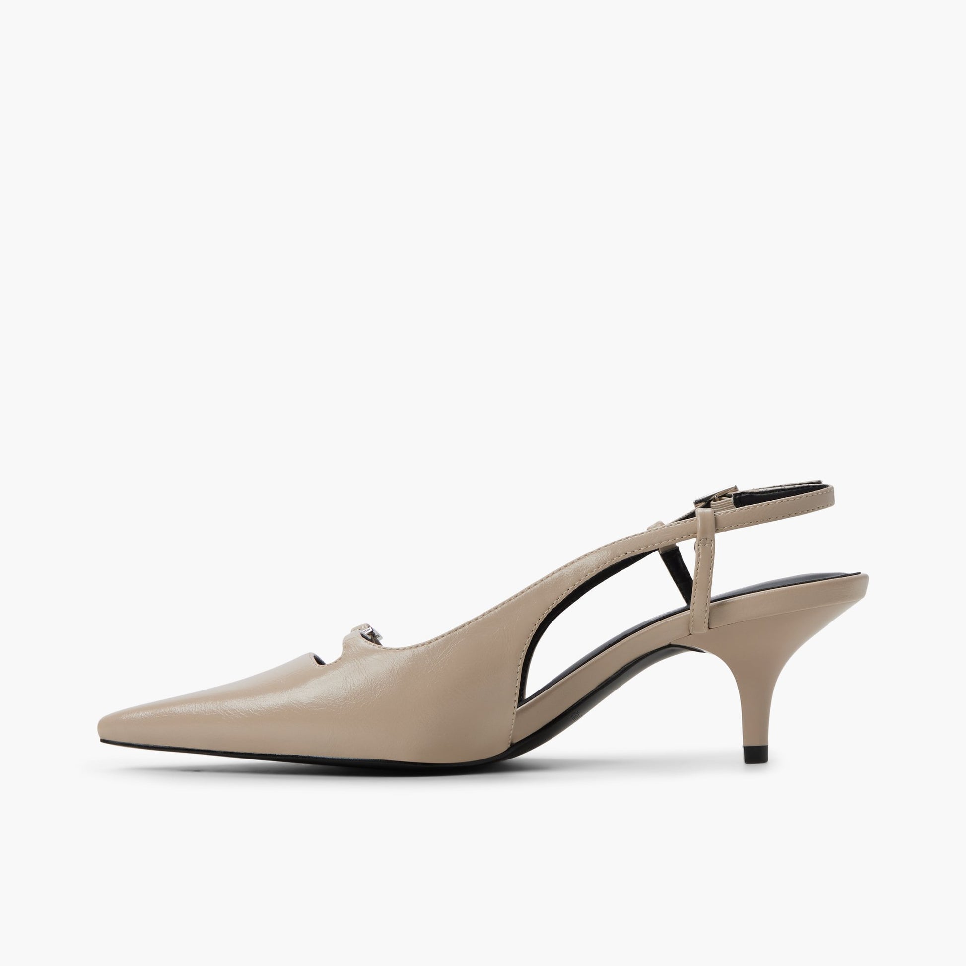 Side view of Bone Darlingg Slingback Kitten Heels