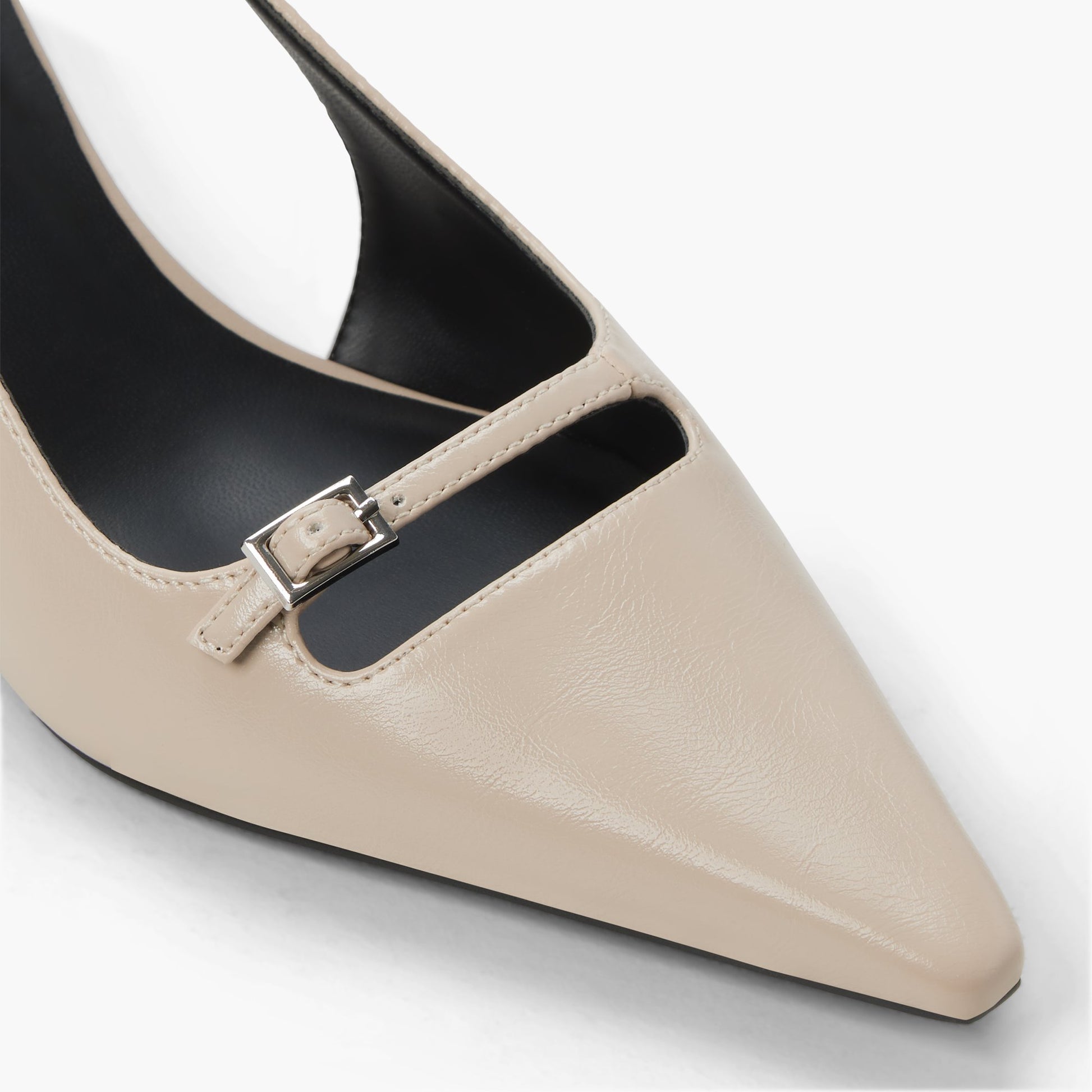 Close-up of the Bone Darlingg Slingback Kitten Heels