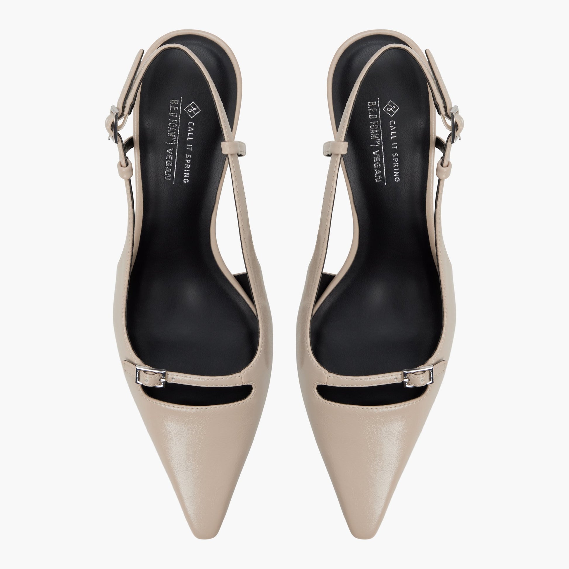 Top-down view of the Bone Darlingg Slingback Kitten Heels