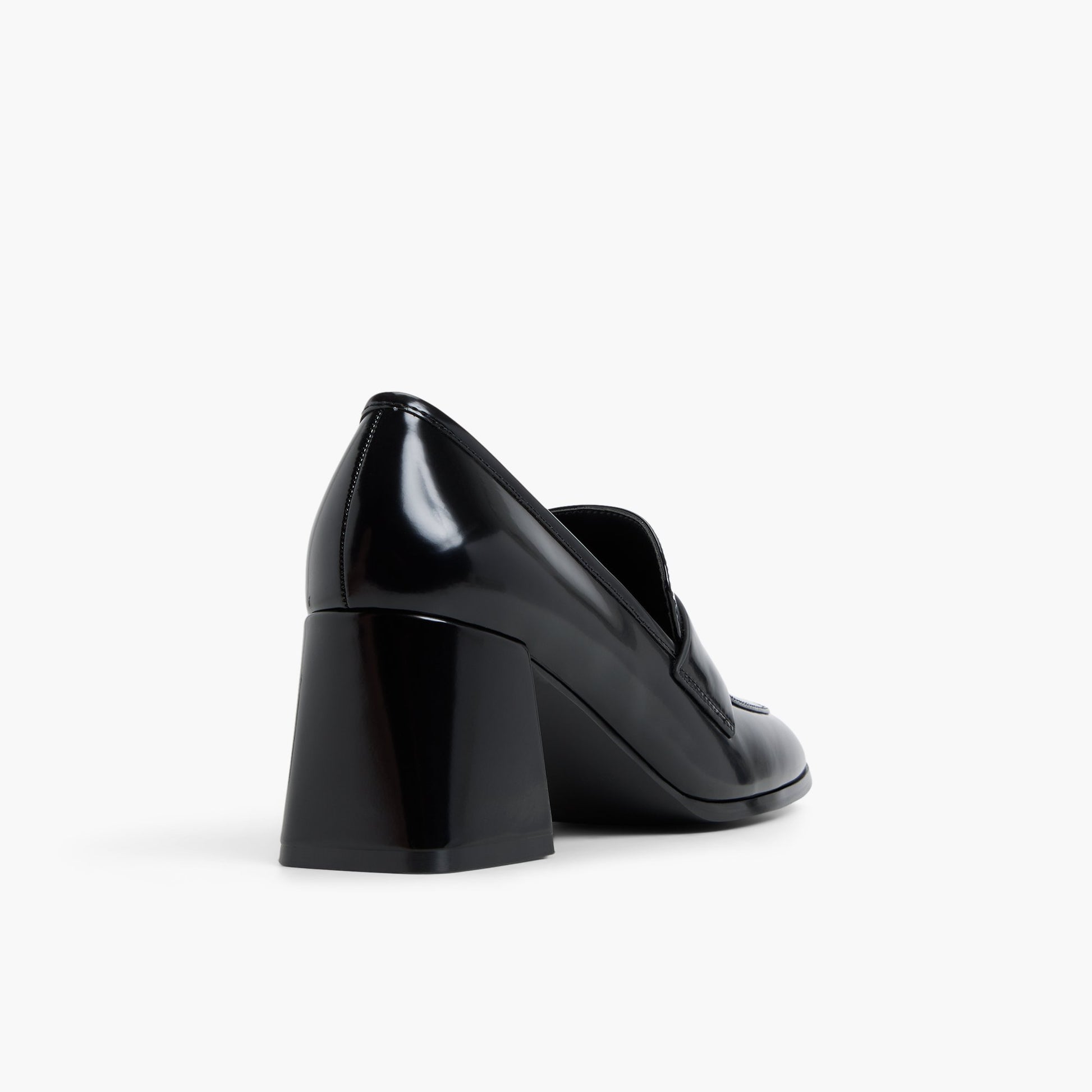 Three-quarter angle of Black Riaa Mid-Heel Loafers's back side