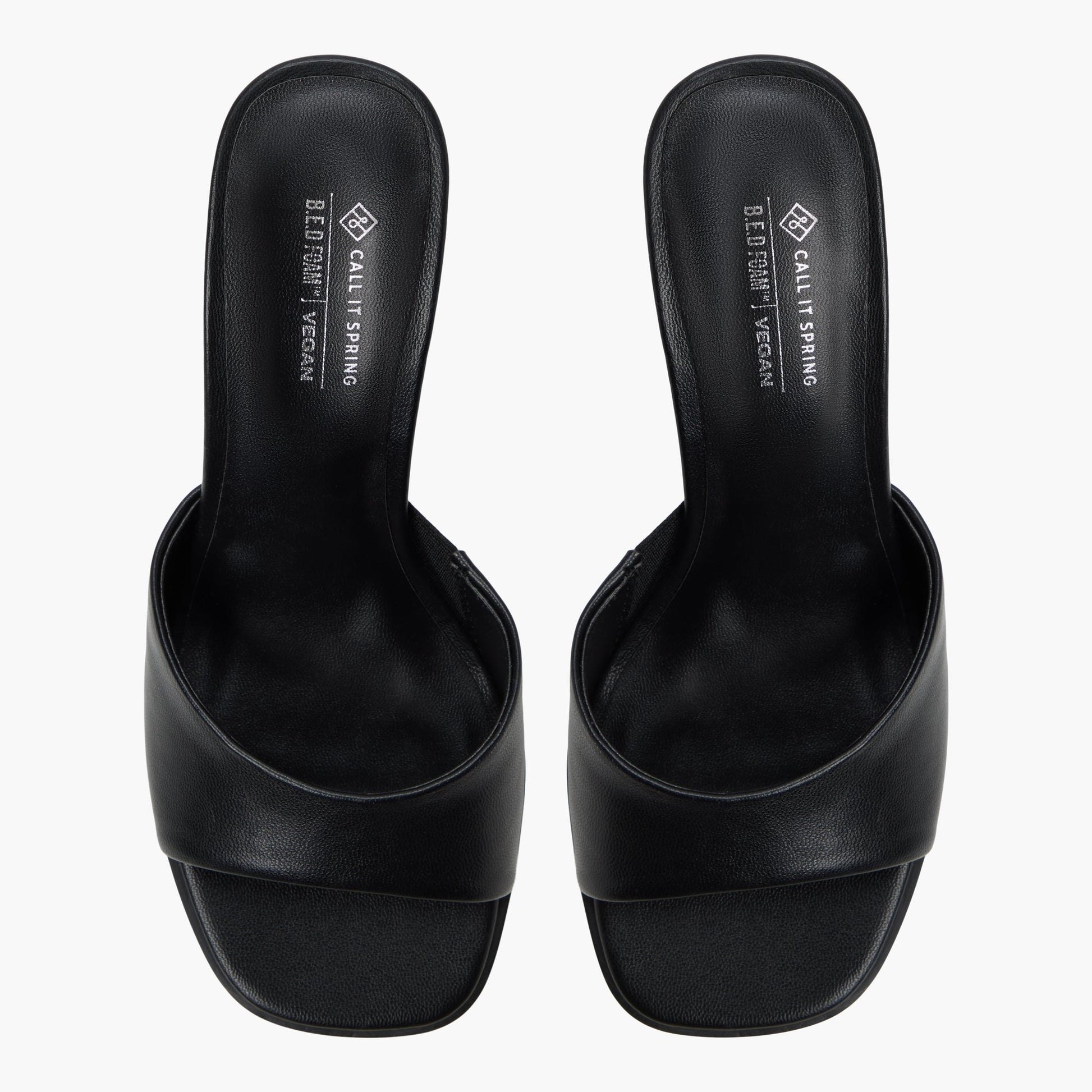 Test FR:Top-down view of the Noir Cassiee Mules à talon