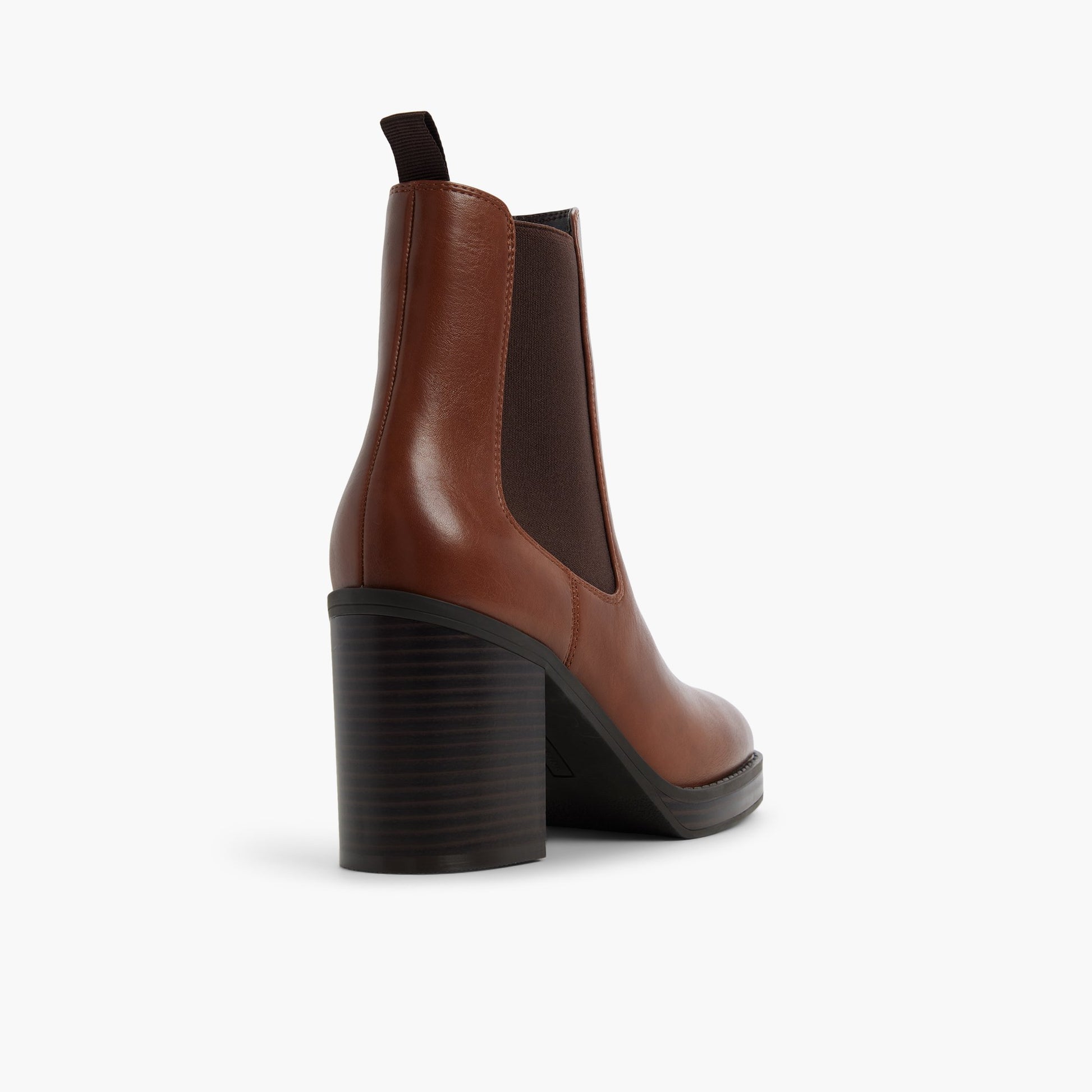 Three-quarter angle of Cognac Elarah Chelsea Ankle Boots's back side