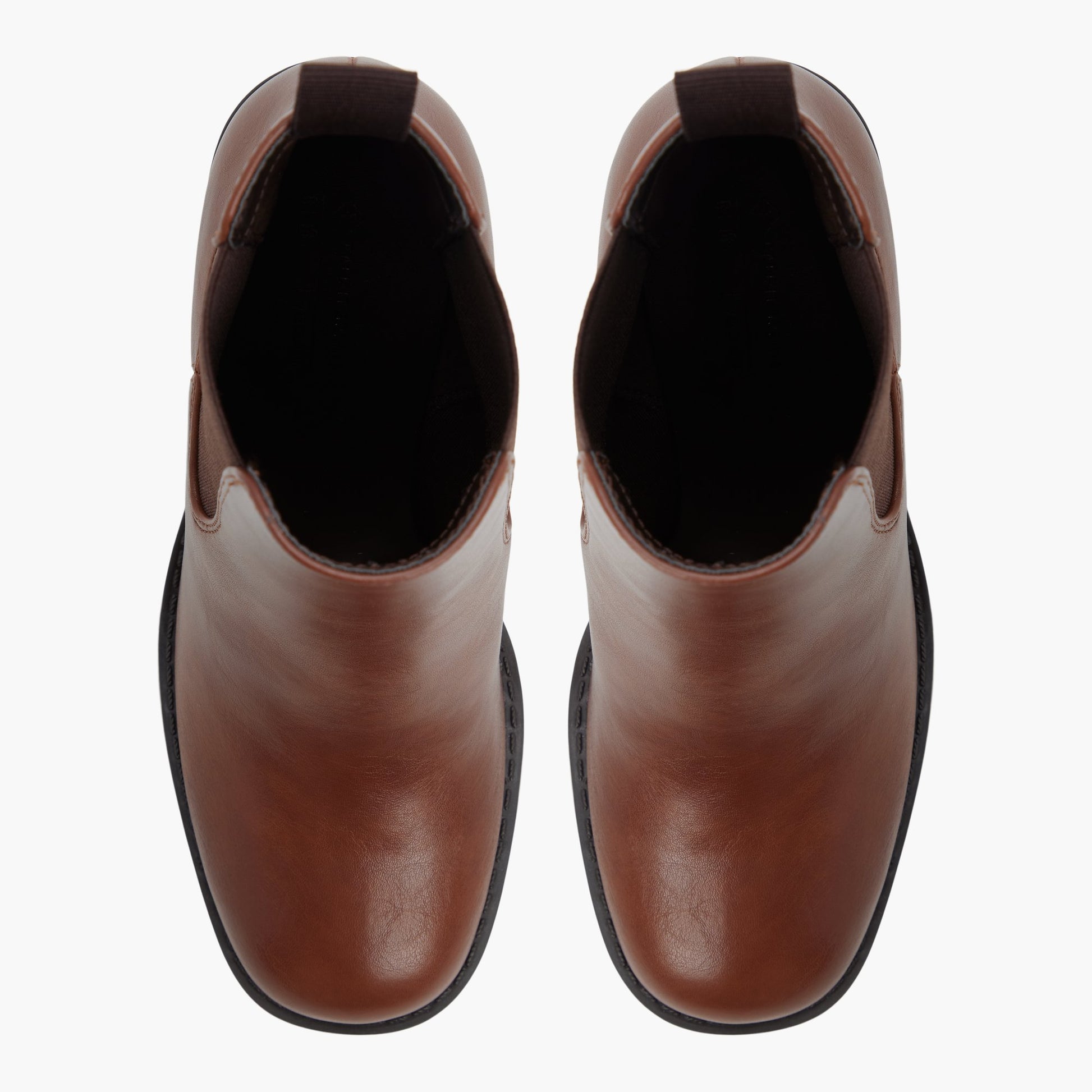 Top-down view of the Cognac Elarah Chelsea Ankle Boots