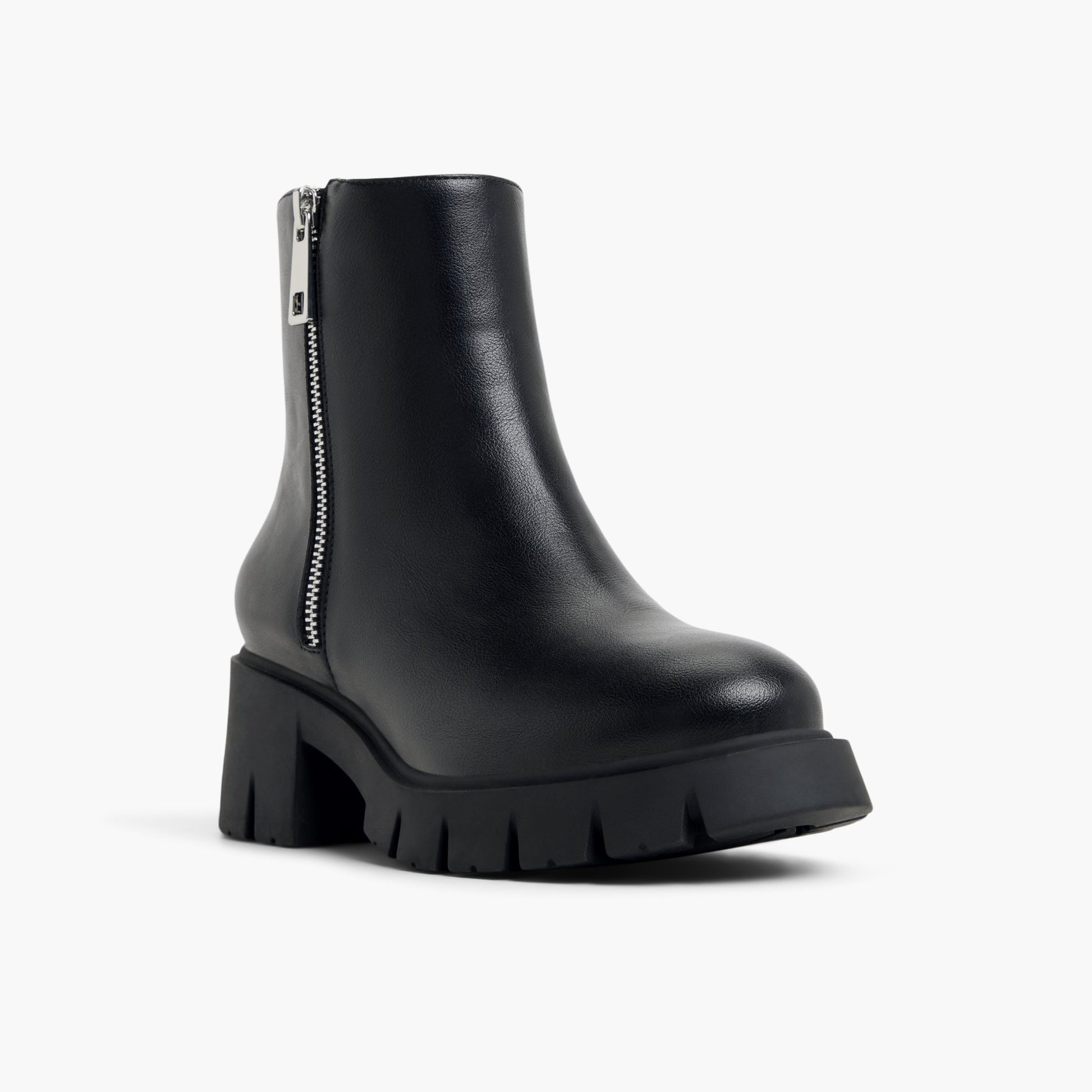 Three-quarter angle of Black Zaida Chunky Ankle Boots's front side