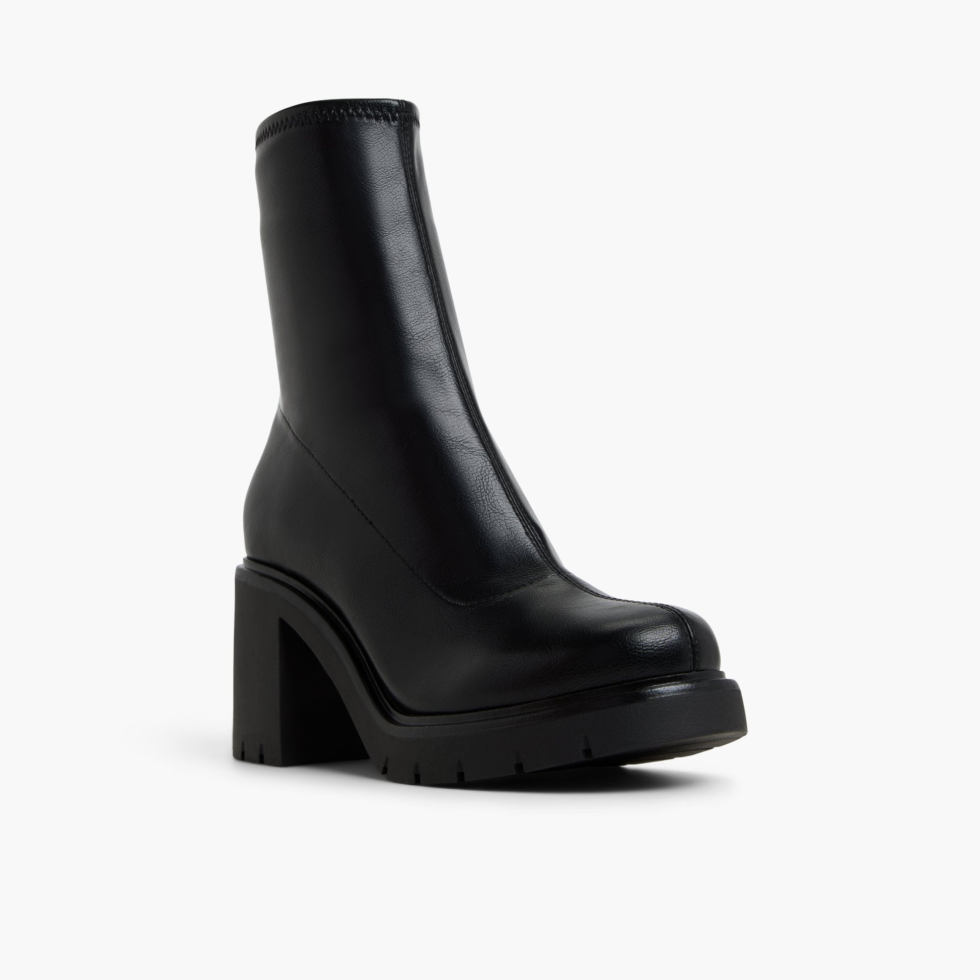 Three-quarter angle of Black Maelie Ankle Boots's front side