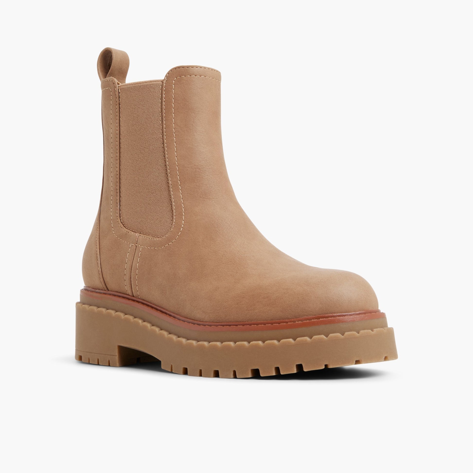 Three-quarter angle of Medium Beige Zayra Chelsea Boots's front side