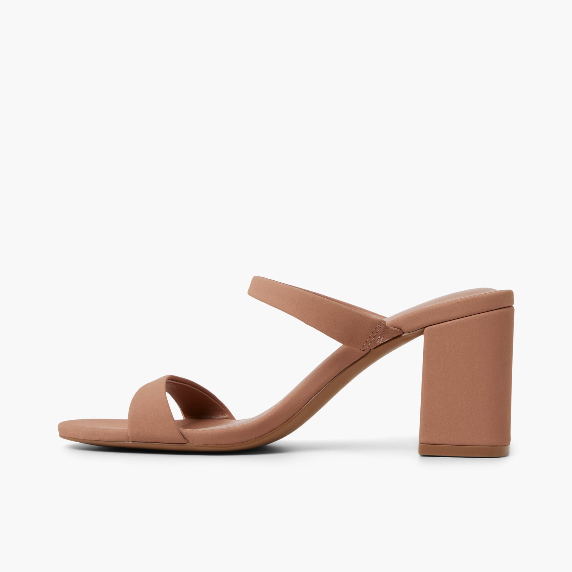 Side view of Medium beige Shaiaa Mule Sandals