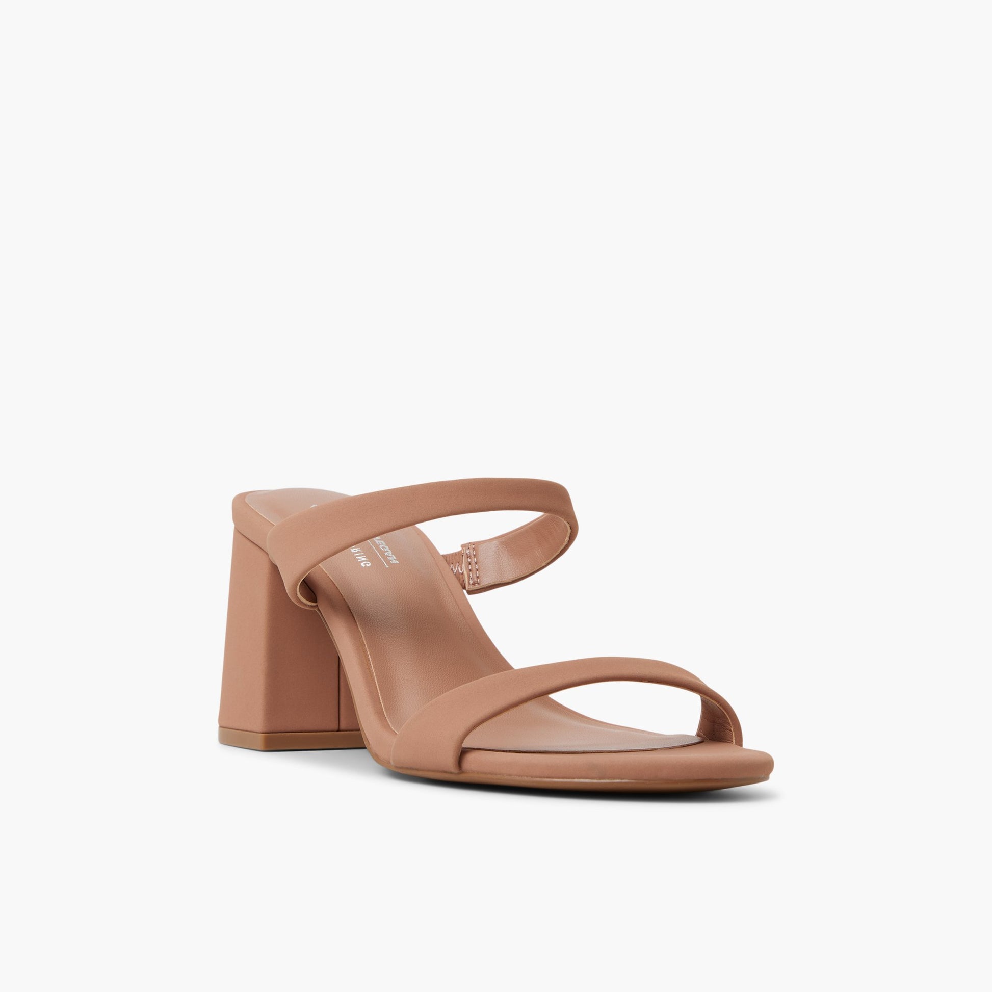 Three-quarter angle of Medium beige Shaiaa Mule Sandals's front side
