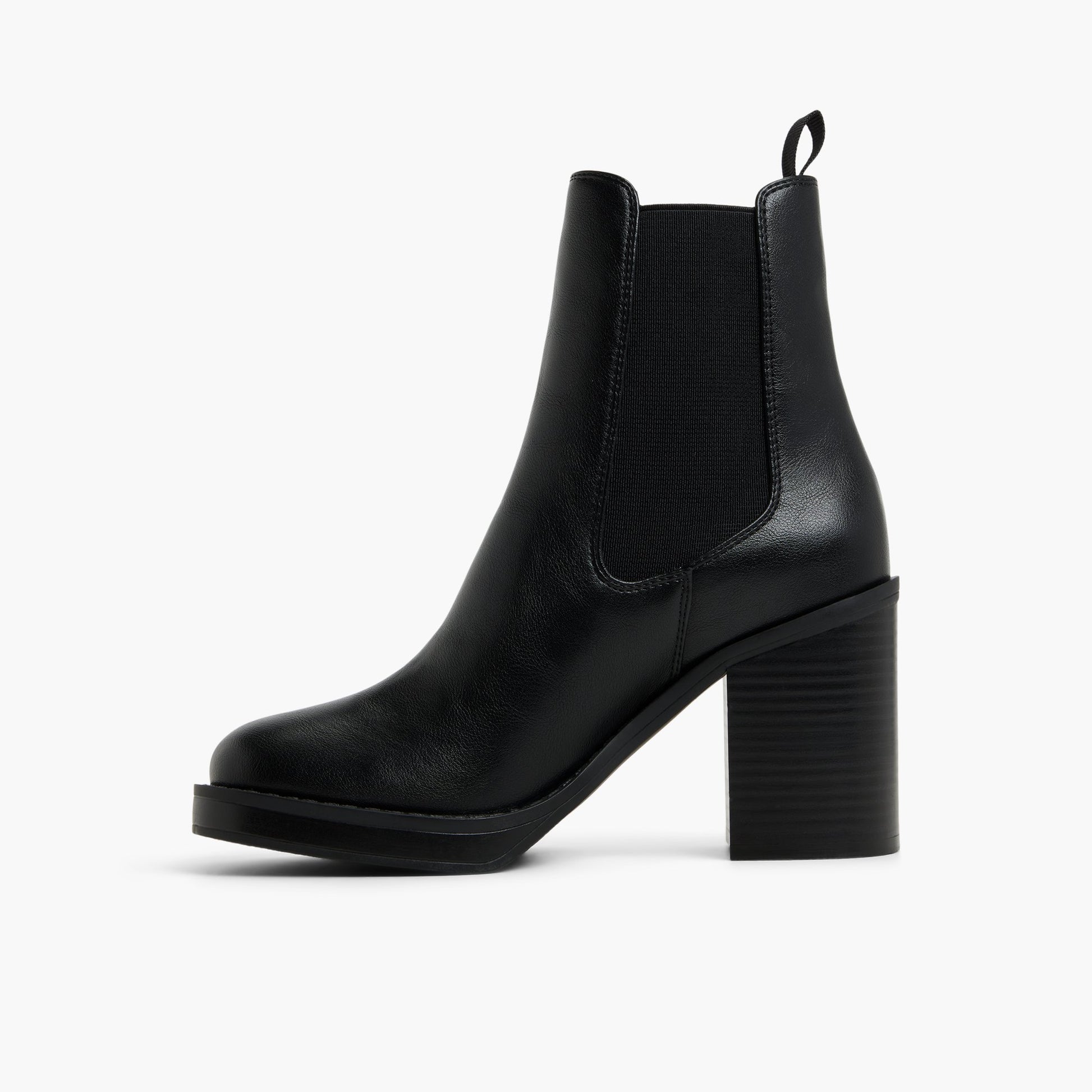Side view of Black Elarah Chelsea Ankle Boots