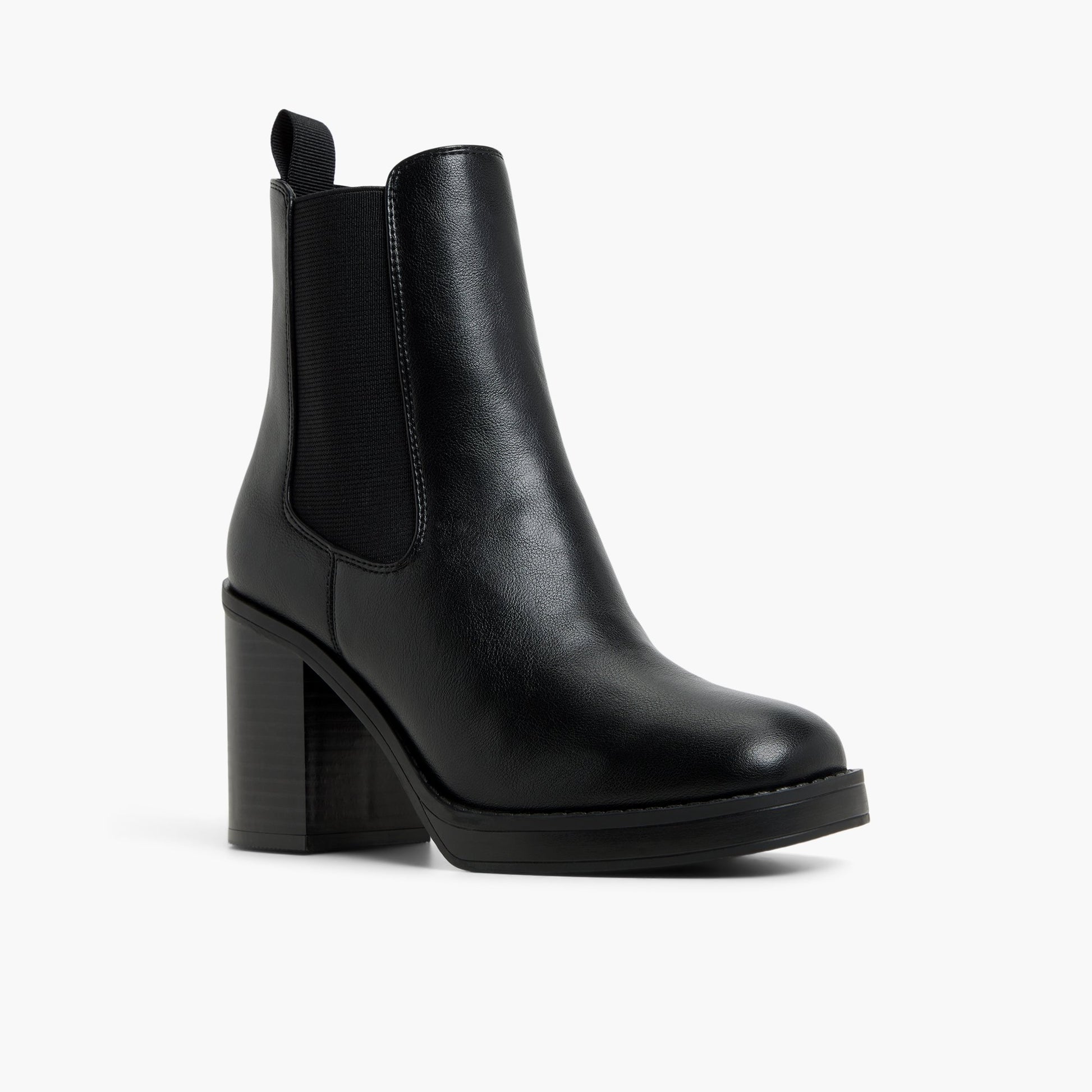 Three-quarter angle of Black Elarah Chelsea Ankle Boots's front side