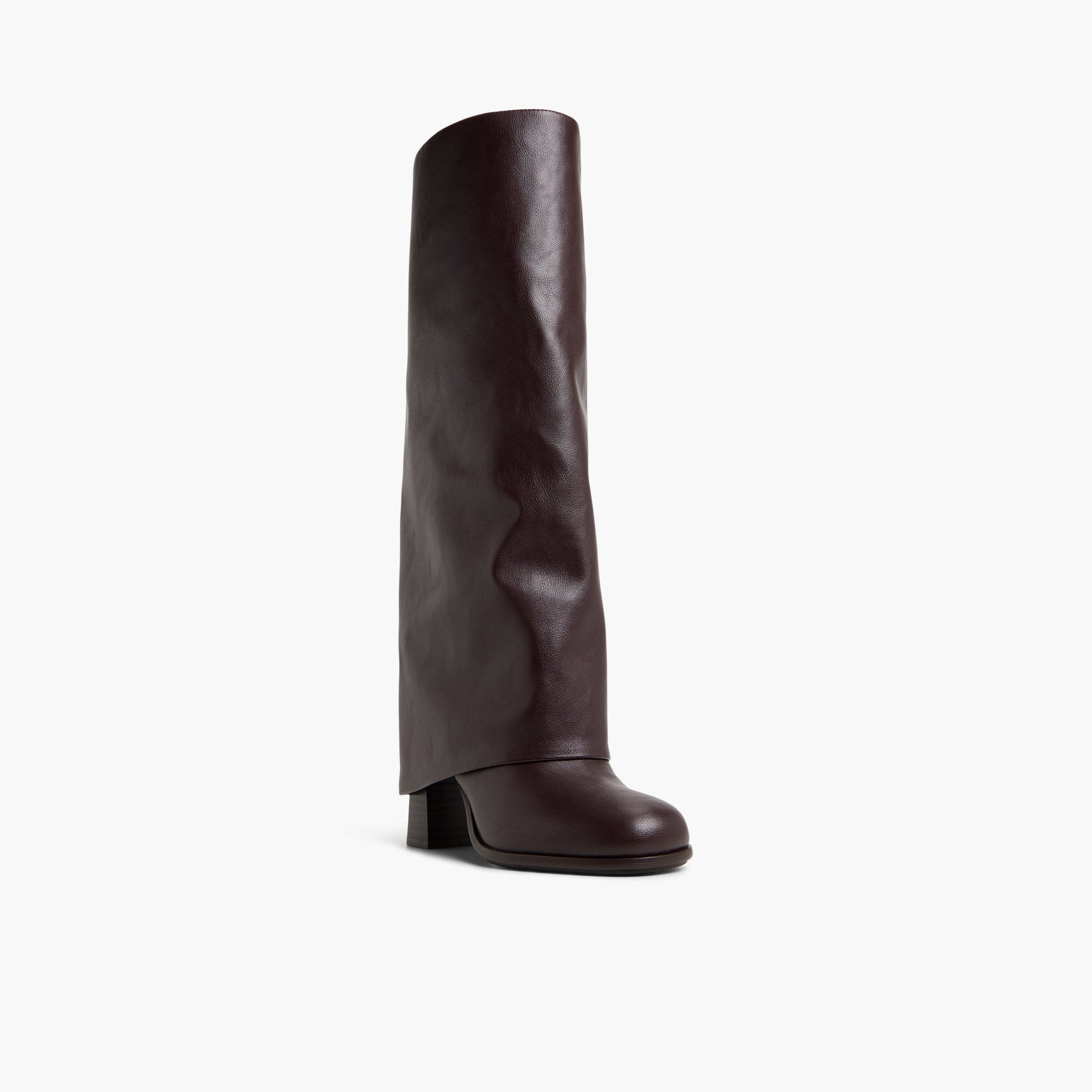 Three-quarter angle of Bordo Jenelle Fold-Over Boots's front side