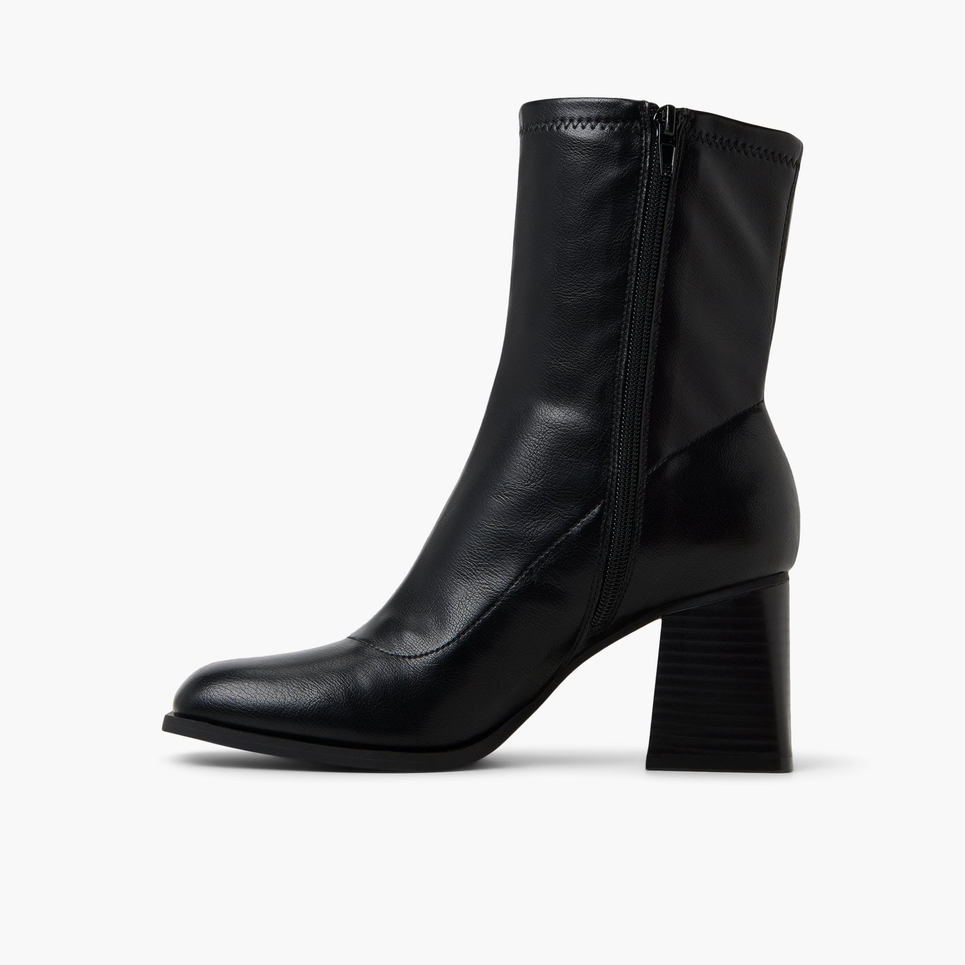 Side view of Black Aubriella Ankle Boots