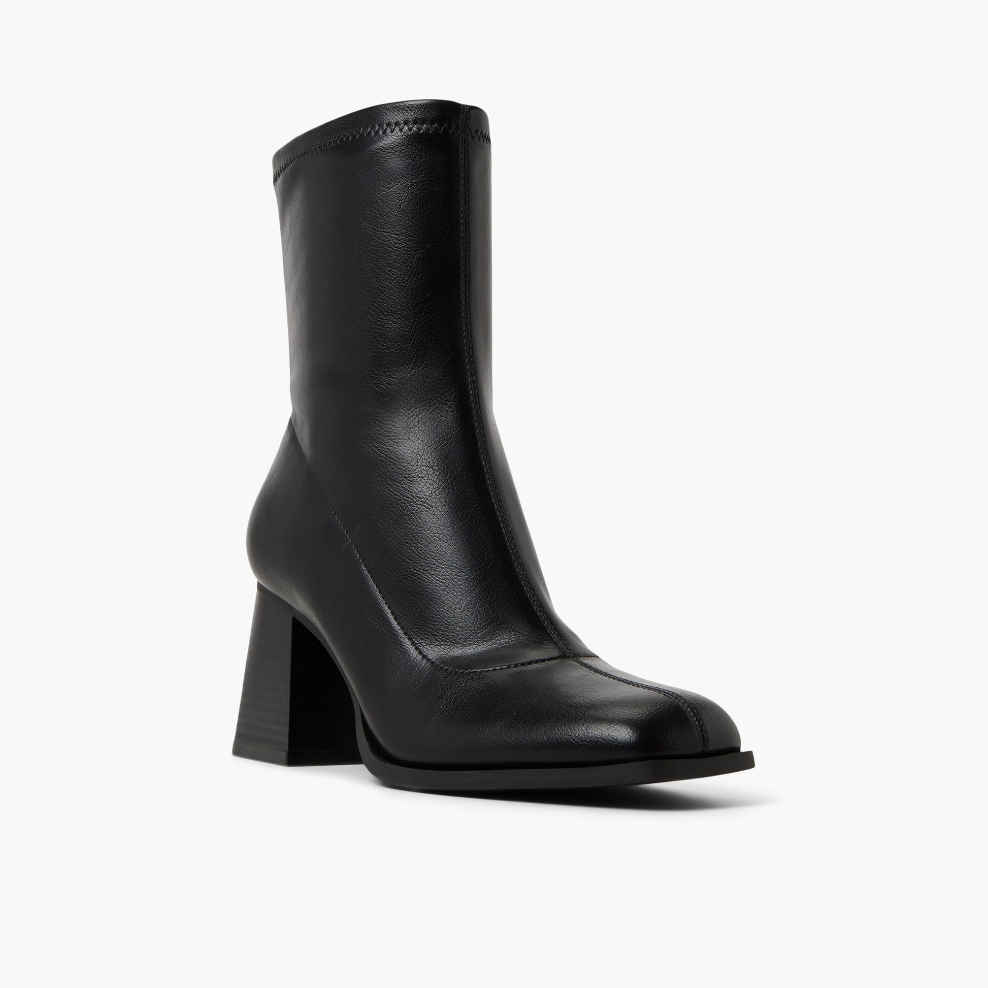 Three-quarter angle of Black Aubriella Ankle Boots's front side