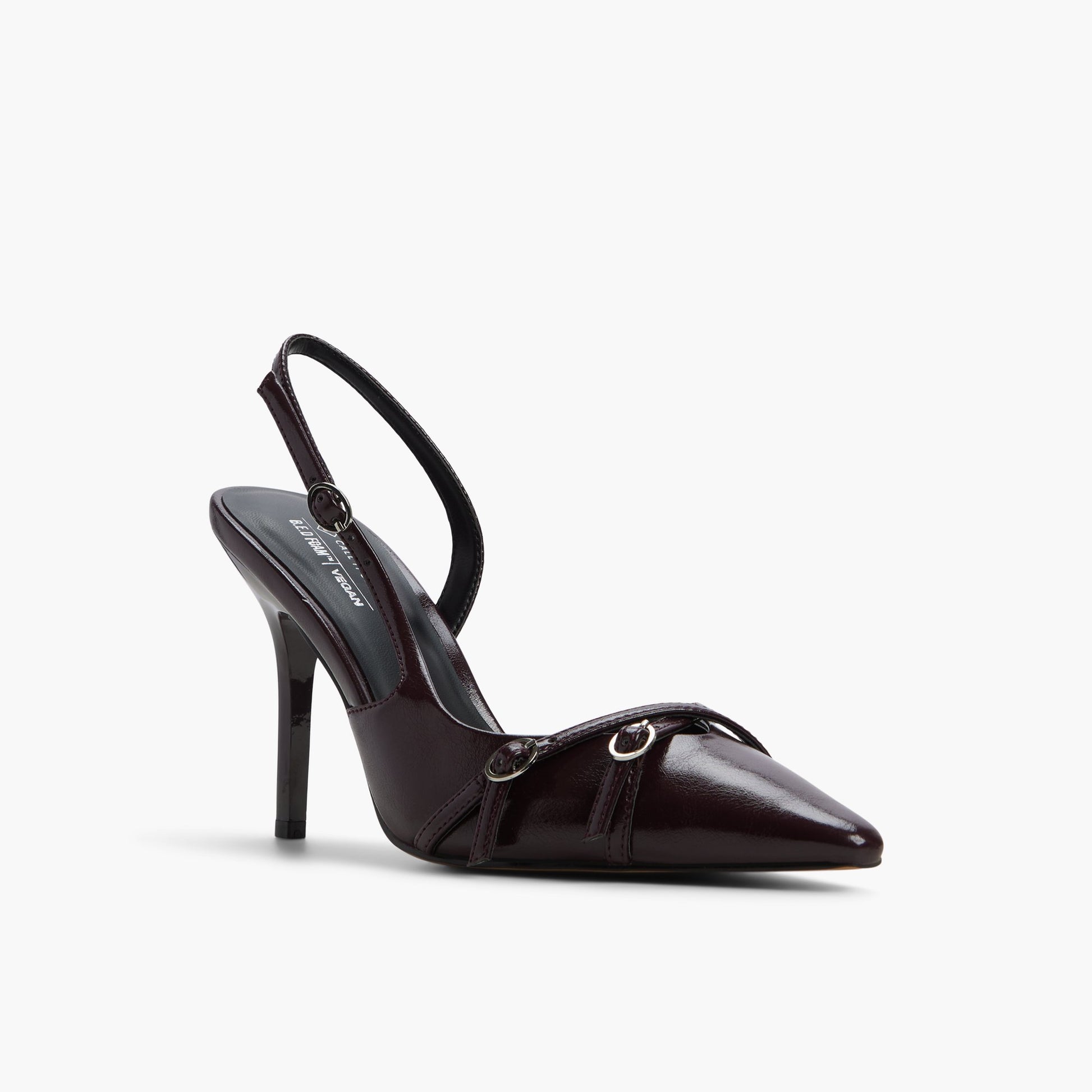 Three-quarter angle of Bordo Niaa Slingback Pumps's front side