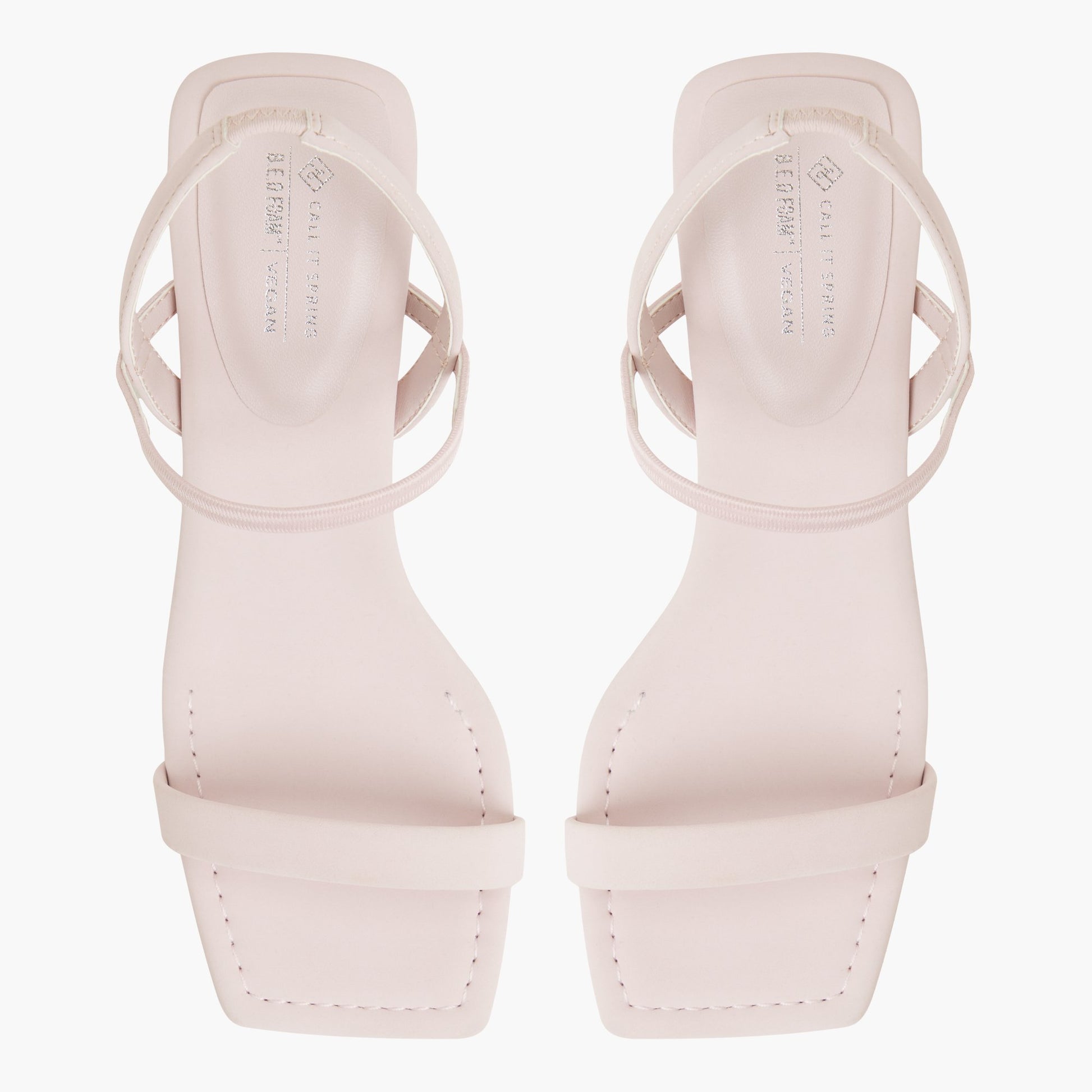 Top-down view of the Other Pink Georginaa Block Heeled Sandals