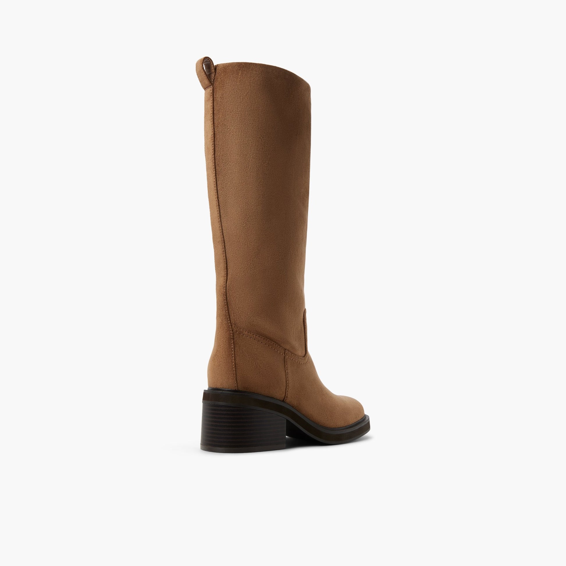Three-quarter angle of Taupe Journie Riding Boots's back side