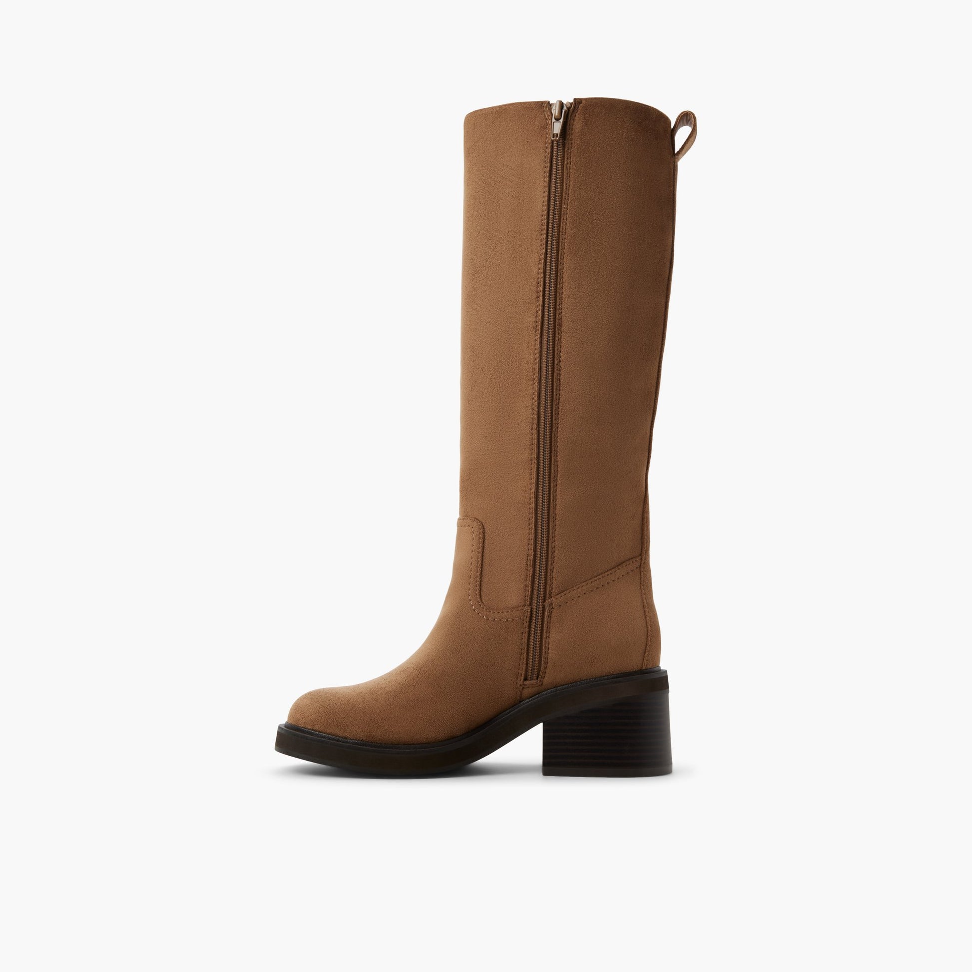Side view of Taupe Journie Riding Boots