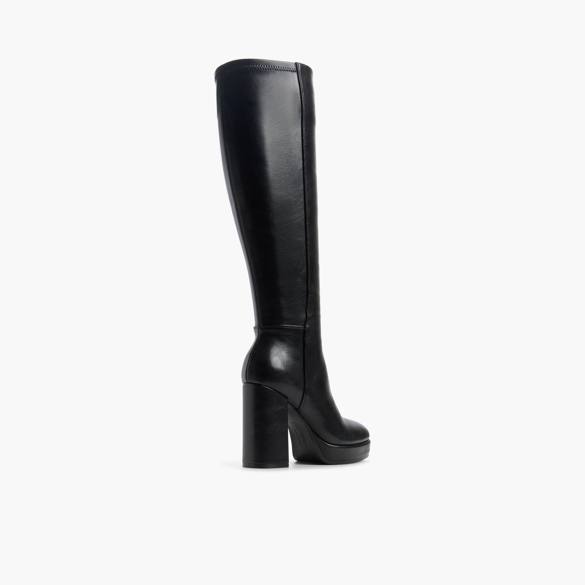 Angle de trois quarts de l'arrière de Noir Juuno Bottes hautes plateforme