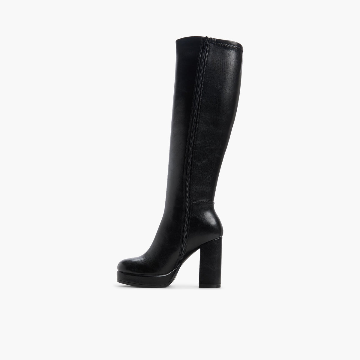 Vue latérale de Noir Juuno Bottes hautes plateforme