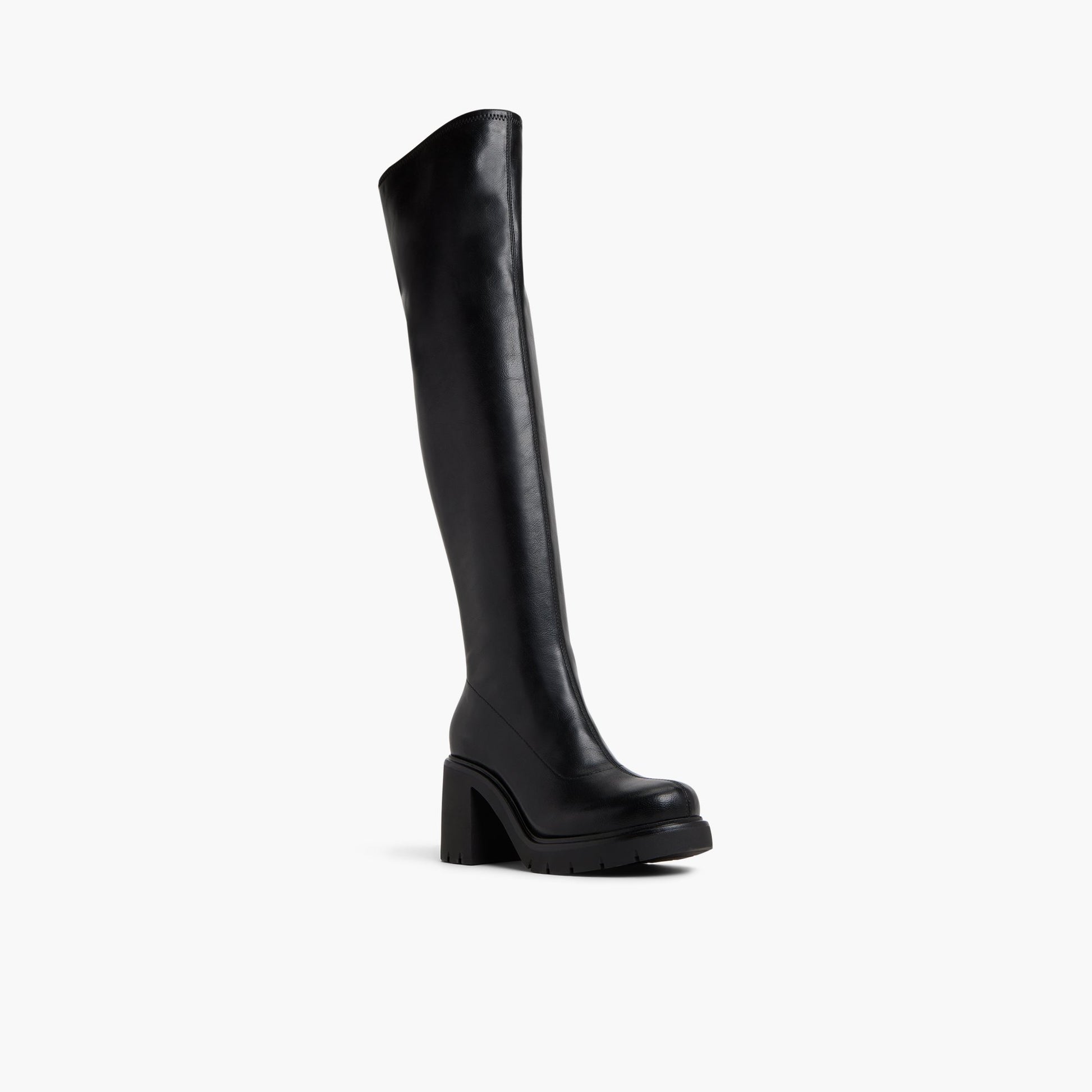 Three-quarter angle of Black Rozabella Thigh-High Boots's front side