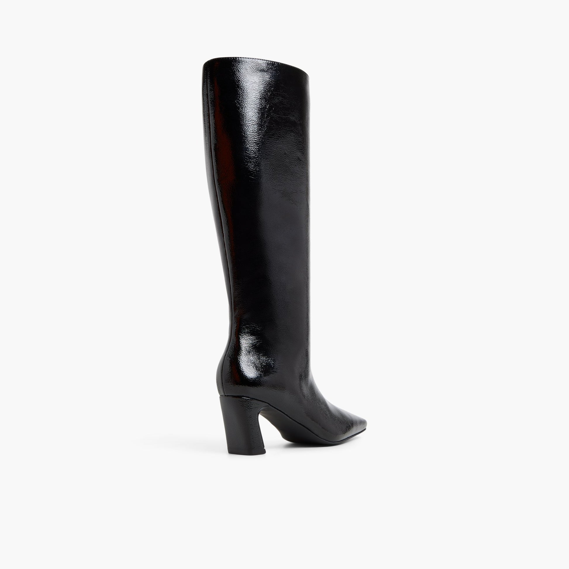 Test FR:Three-quarter angle of Noir Ouvert Izadoraa Bottes mi-mollet's back side
