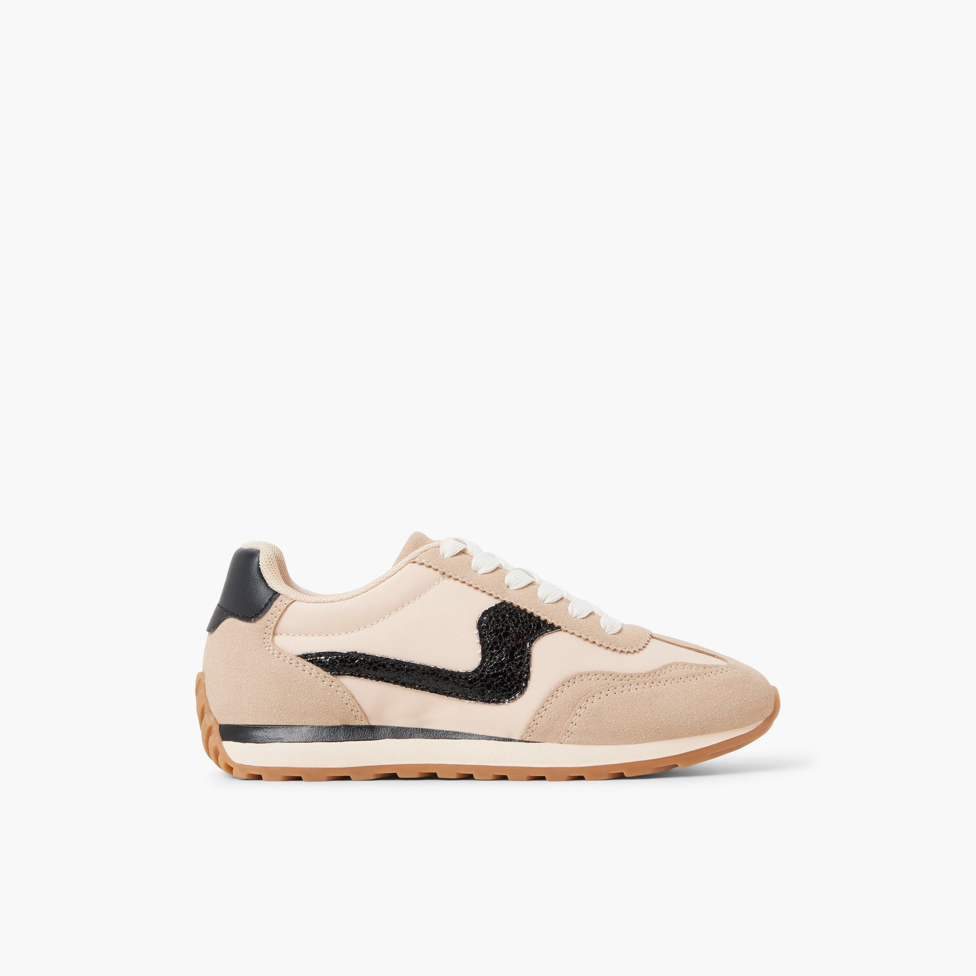 Main View of Dark Beige Corrie Low-Top Sneakers for Womens