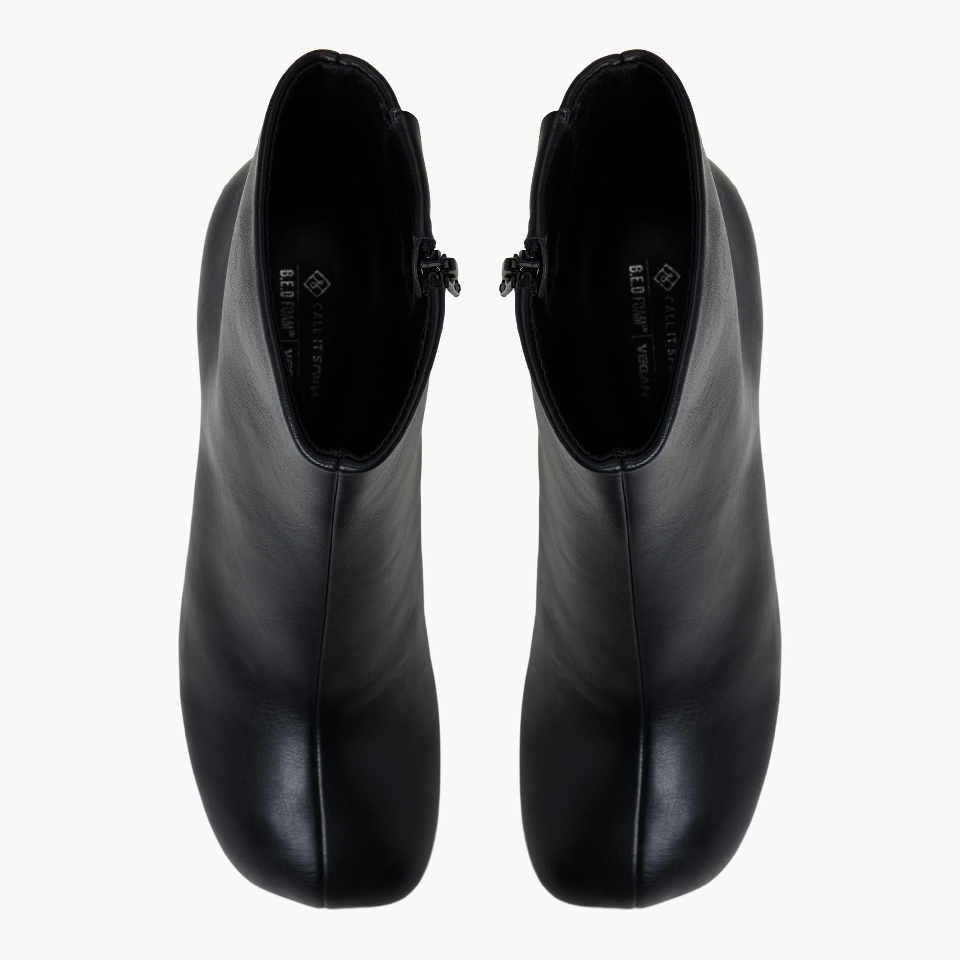 Top-down view of the Black Eveii Ankle Boots