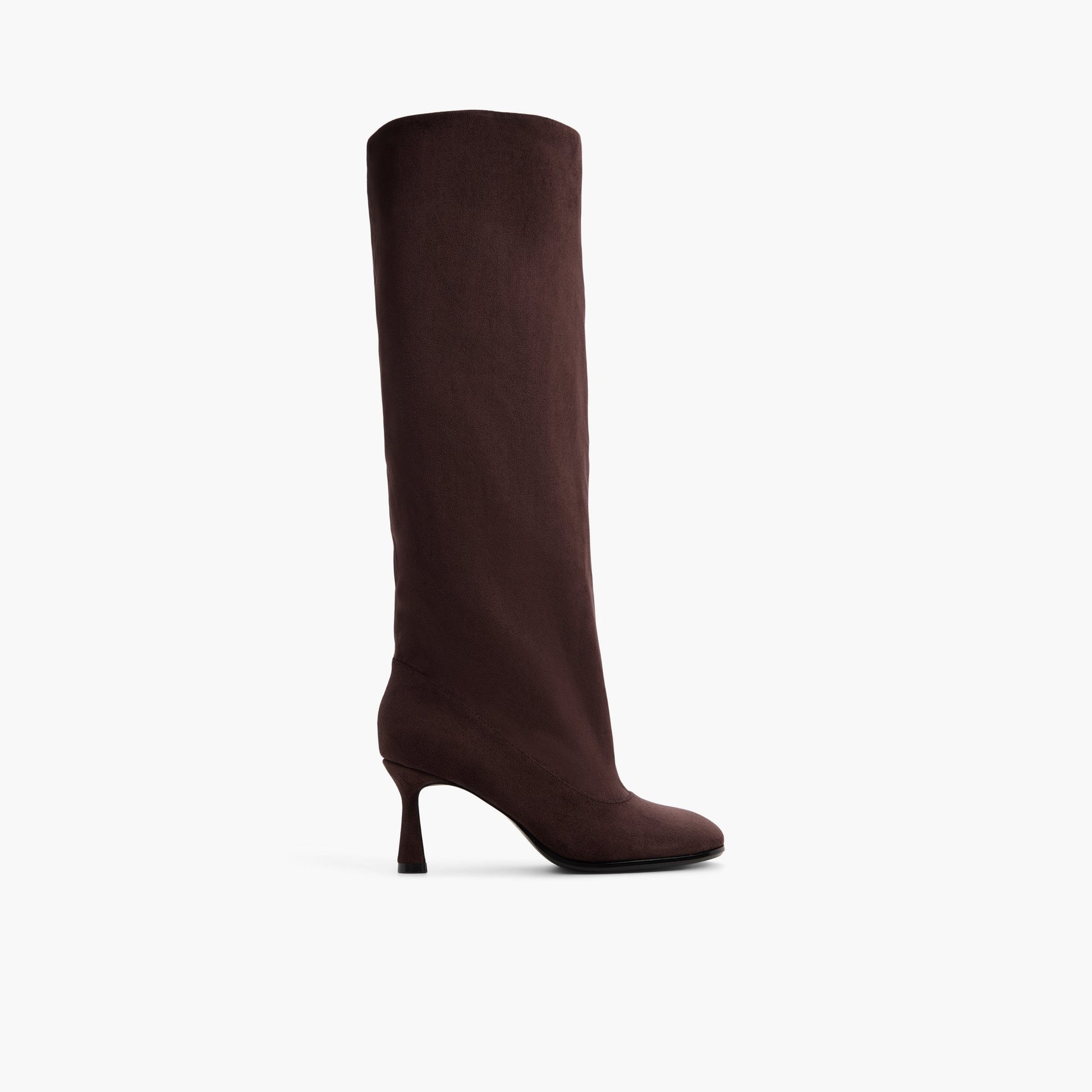 Main View of Dark Brown Devinee Knee-High Boots for Womens